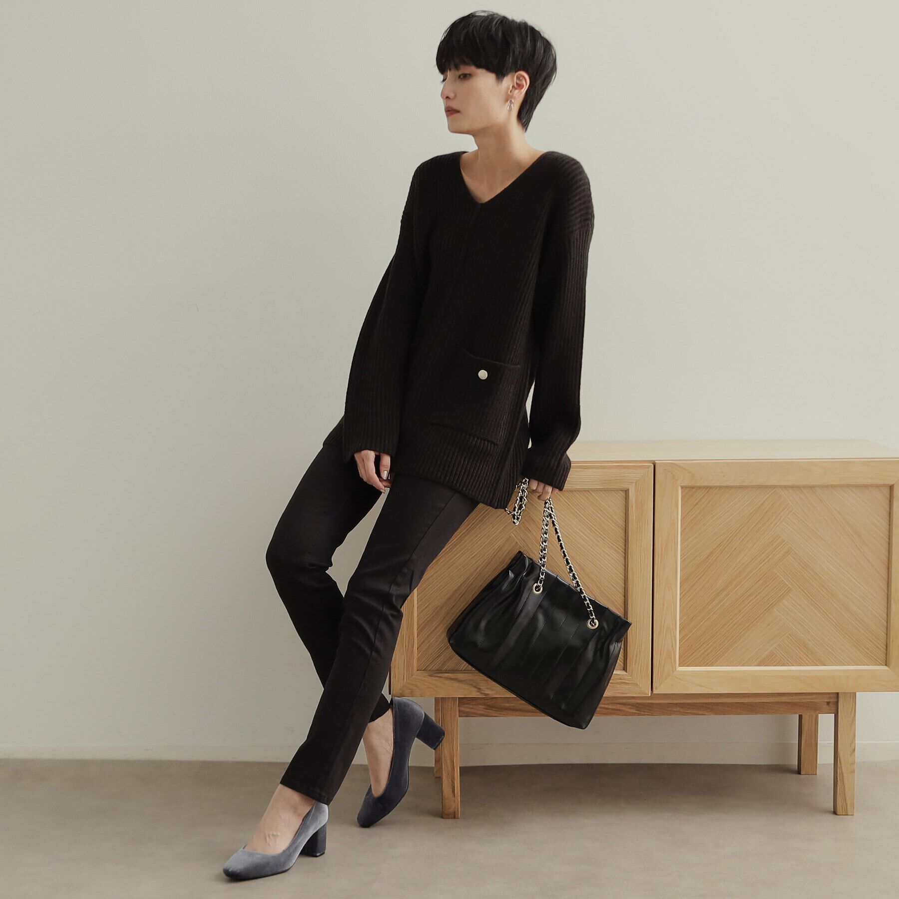 OPAQUE.CLIP「《SS-LLsize》ライクラストレッチスキニーデニムパンツ【洗濯機洗い可】」|デニム|