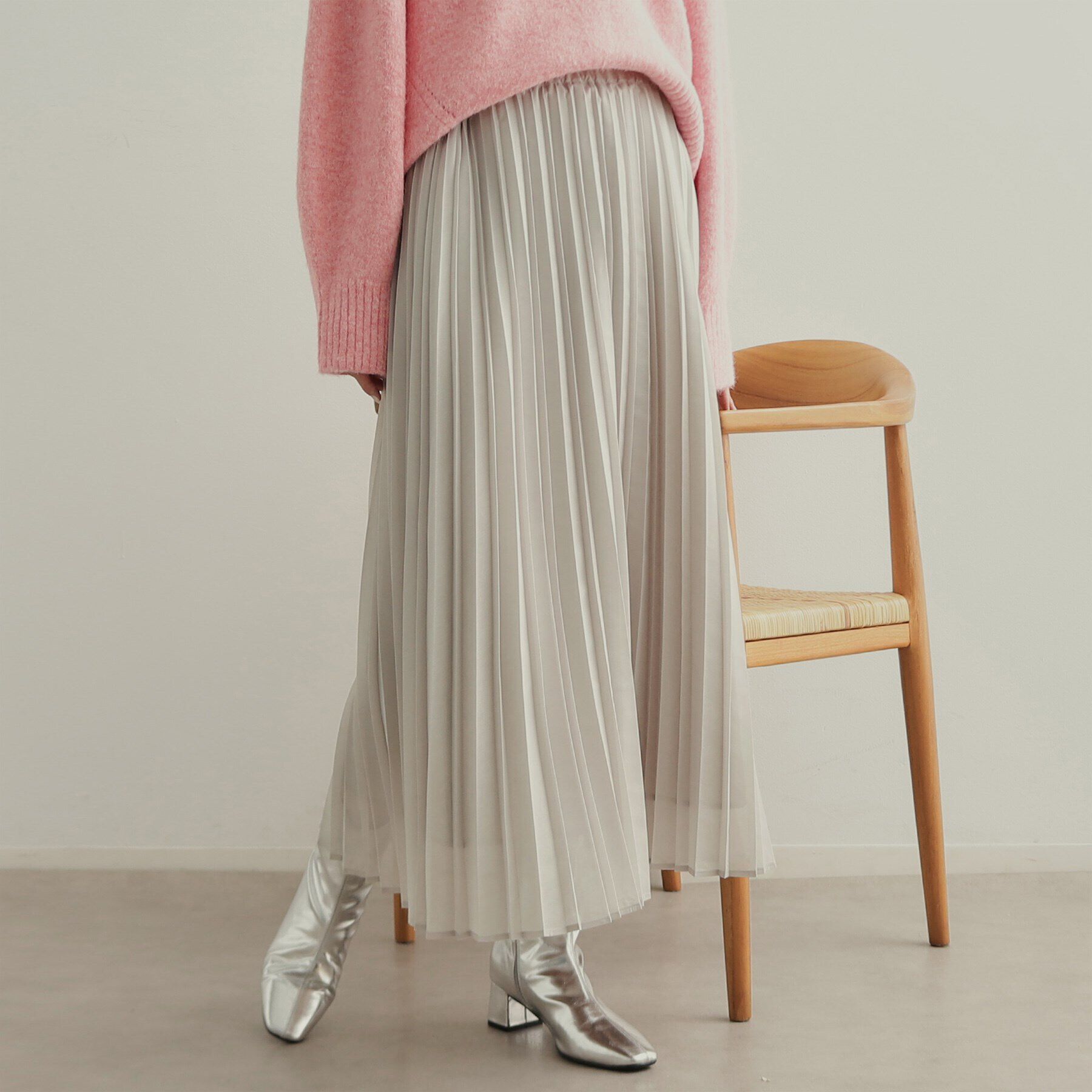 OPAQUE.CLIP「《通勤・セレモニー対応》シアーローンプリーツスカート【洗濯機洗い可】」|スカート|