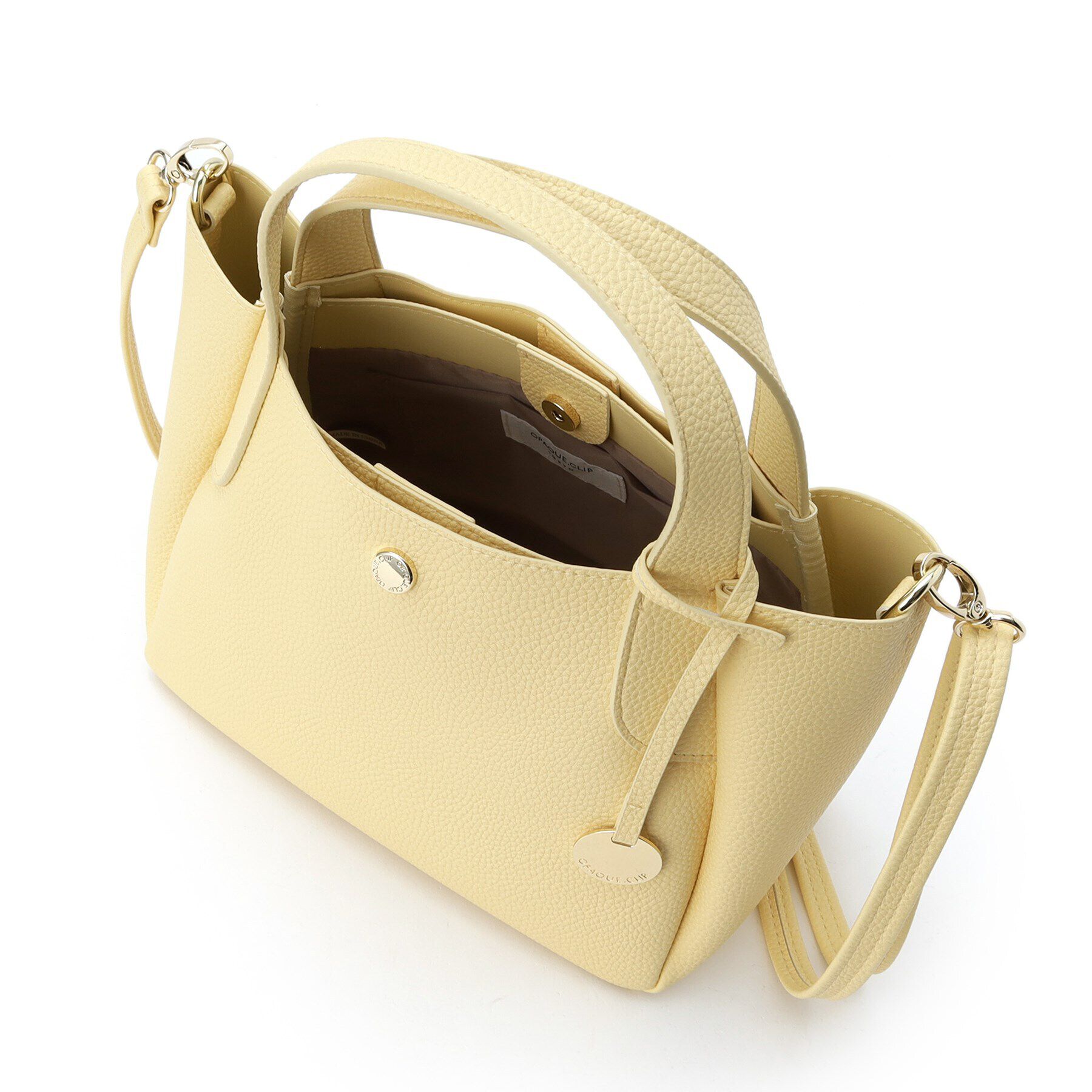 OPAQUE.CLIP「【軽量／2WAY】シュリンク合皮ラウンドフォルムミドルトートバッグ」|トートバッグ|