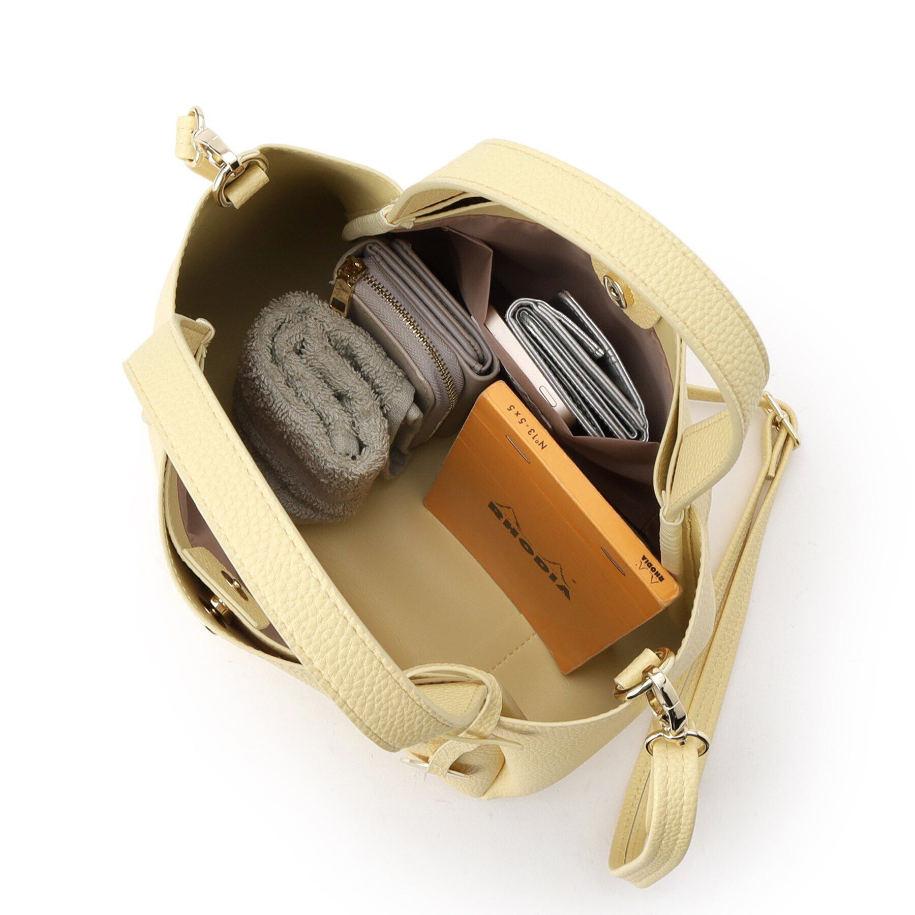 OPAQUE.CLIP「【軽量／2WAY】シュリンク合皮ラウンドフォルムミドルトートバッグ」|トートバッグ|