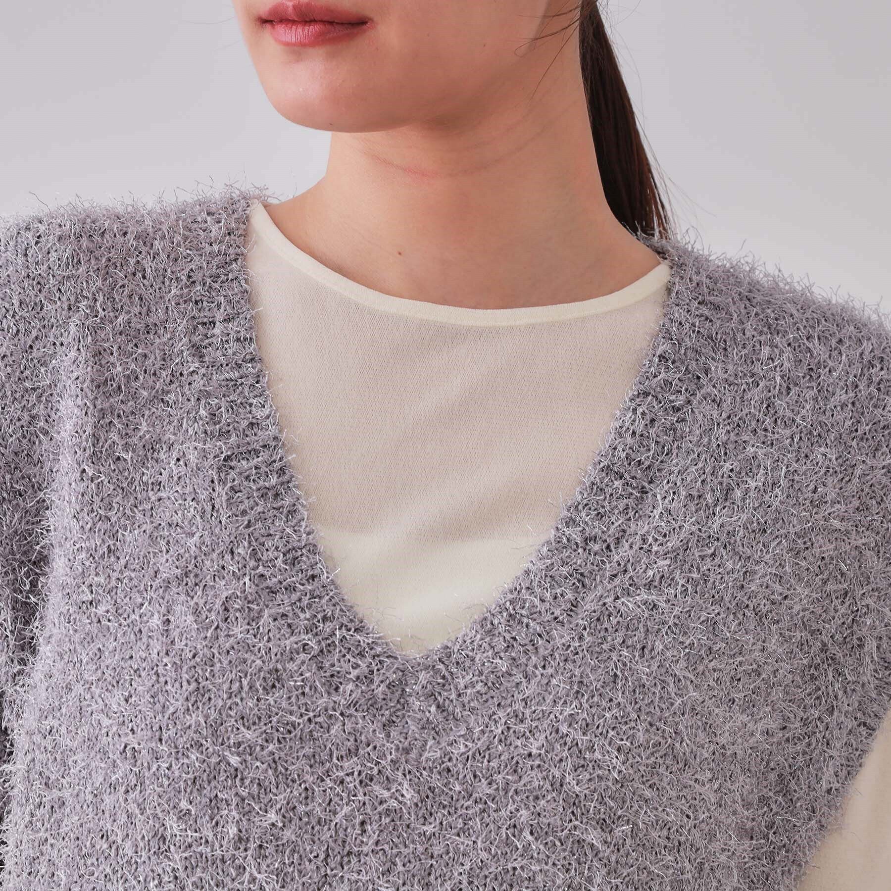 OPAQUE.CLIP「《andGIRL掲載》ラメシャギーニットベスト【洗濯機洗い可/抗ピル】」|ベスト・ジレ|