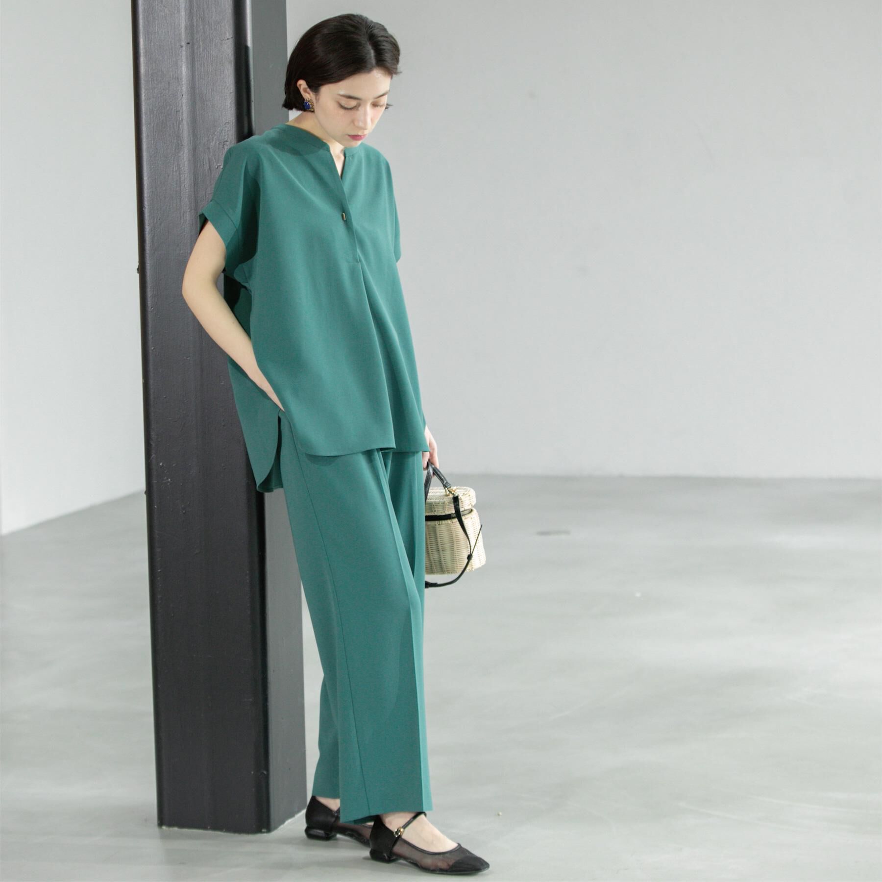 OPAQUE.CLIP「《6色展開/丈が選べる》美脚イージーワイドパンツ/セットアップ対応【ストレッチ/洗濯機洗い可/防シワ」|その他|