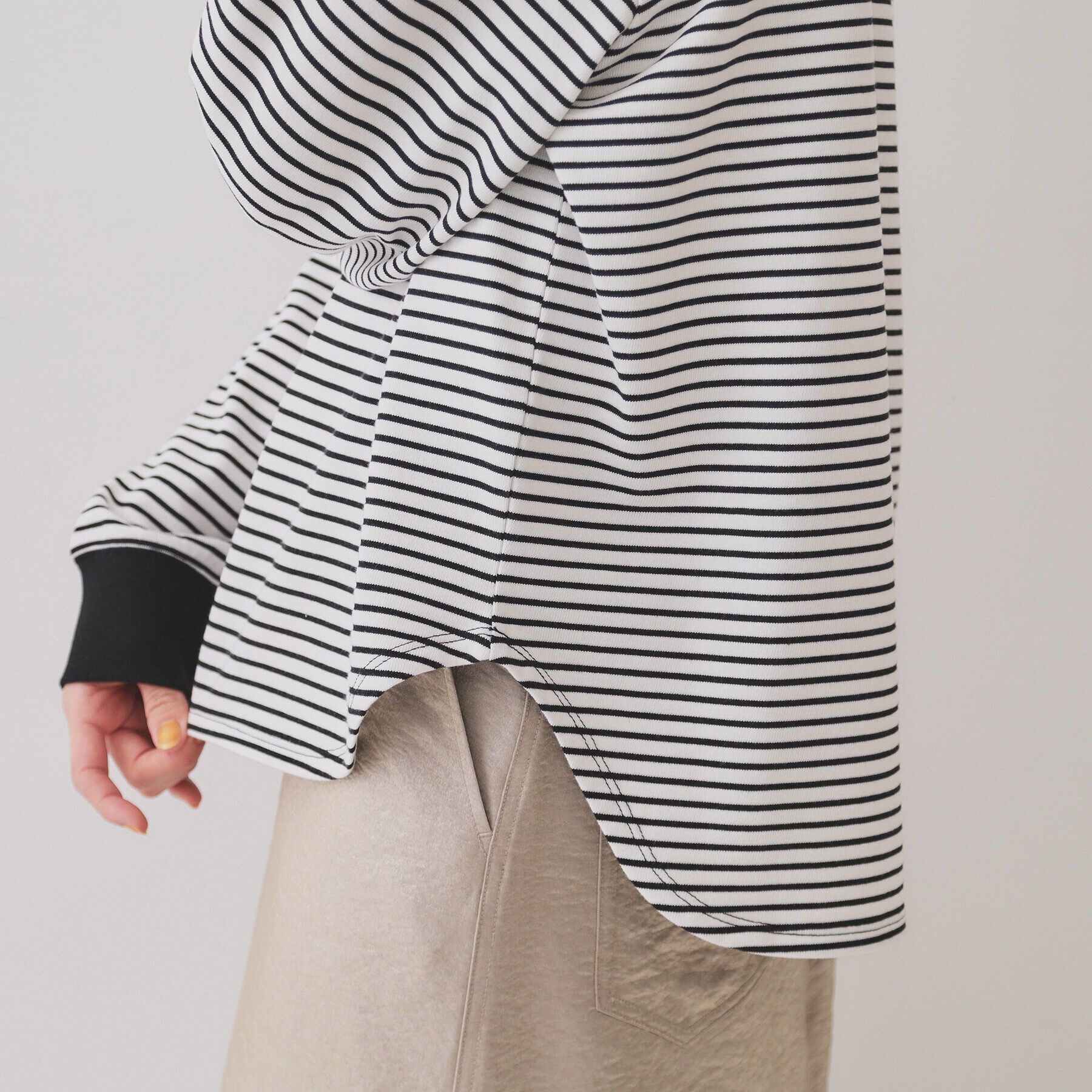 OPAQUE.CLIP「ボーダールーズフィットカットソー【洗濯機洗い可】」|Tシャツ・カットソー|