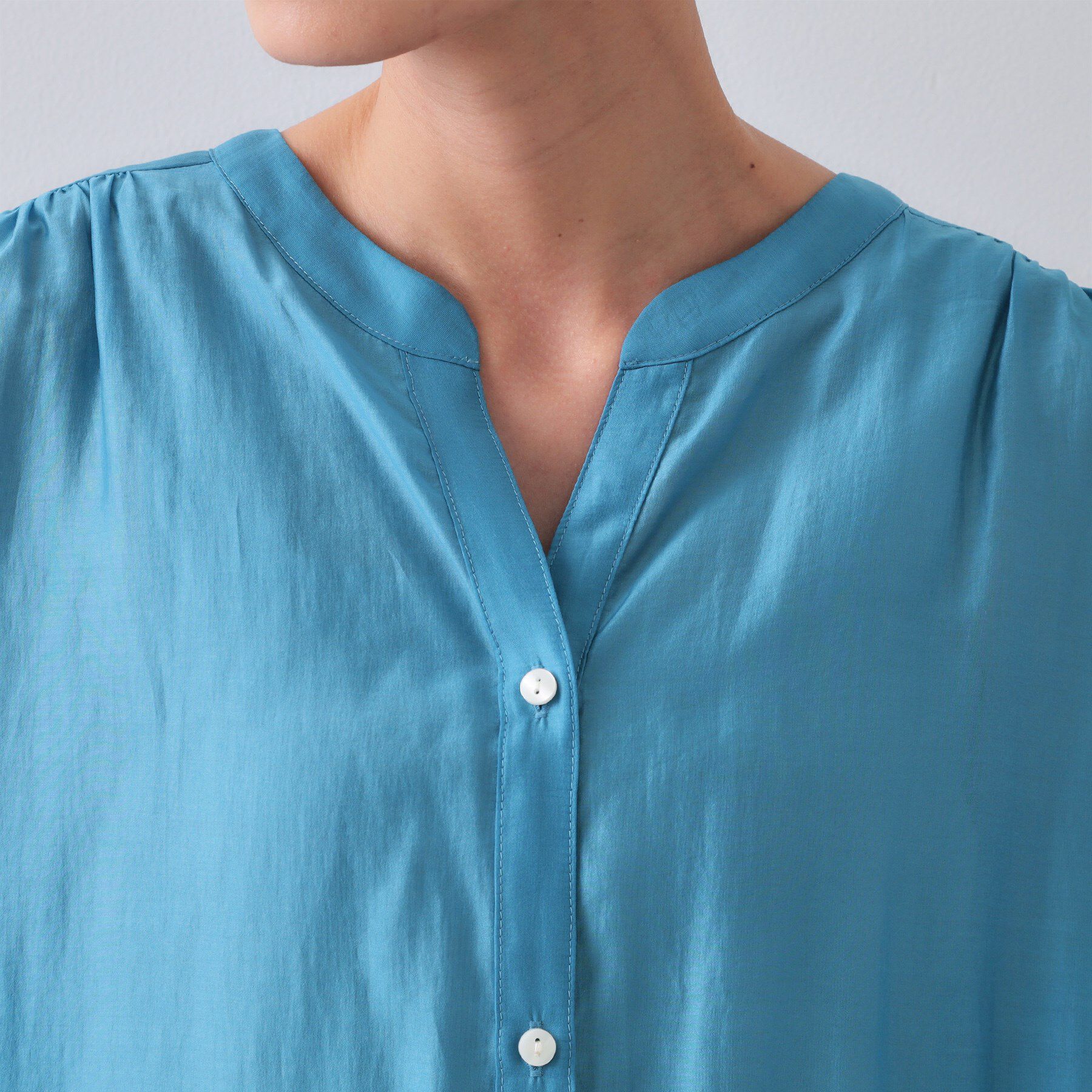 OPAQUE.CLIP「シアーシャツワンピース【洗濯機洗い可】」|ワンピース|