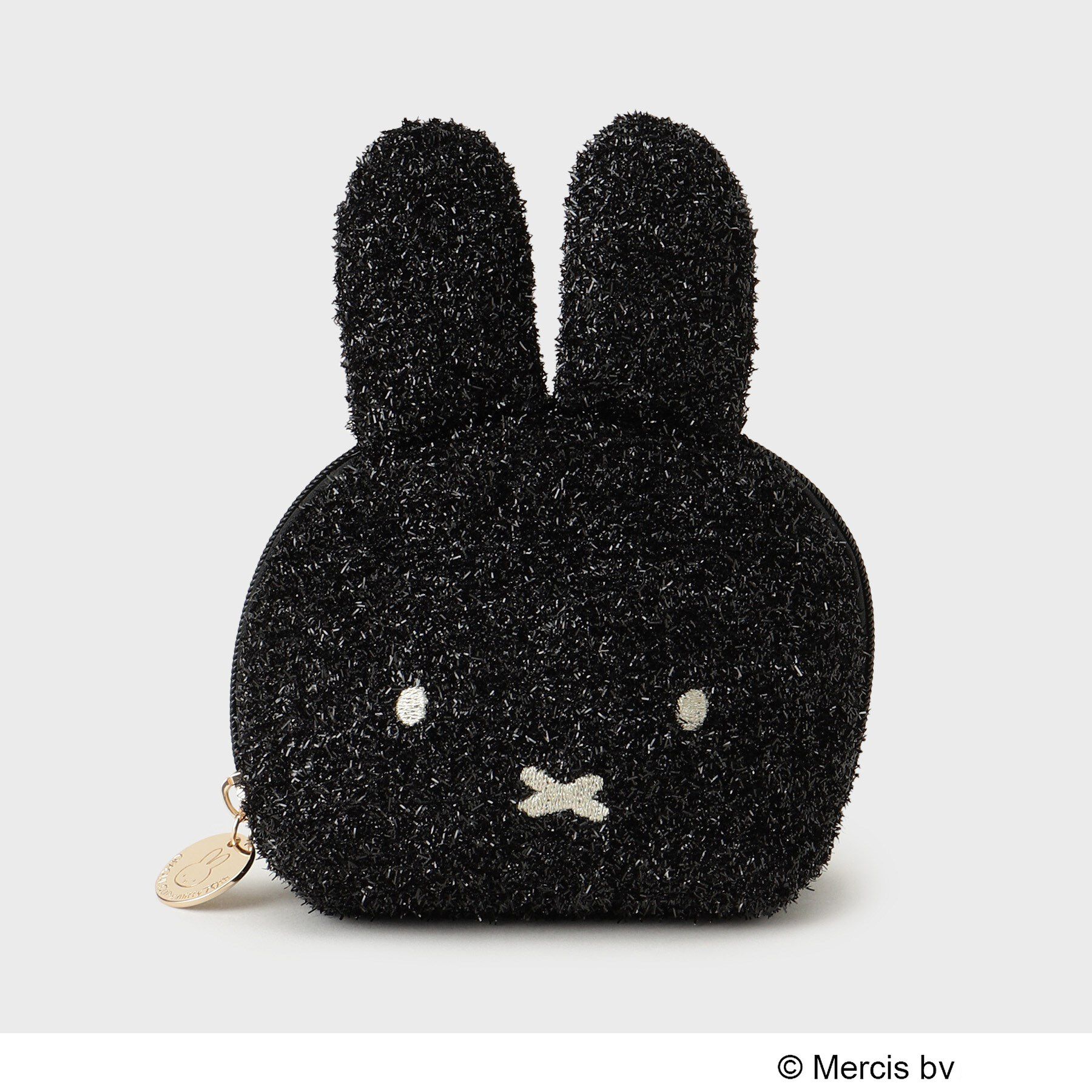 OPAQUE.CLIP「【miffyコラボ】フェイス型キラキラポーチ」|ポーチ|ブラック(019)