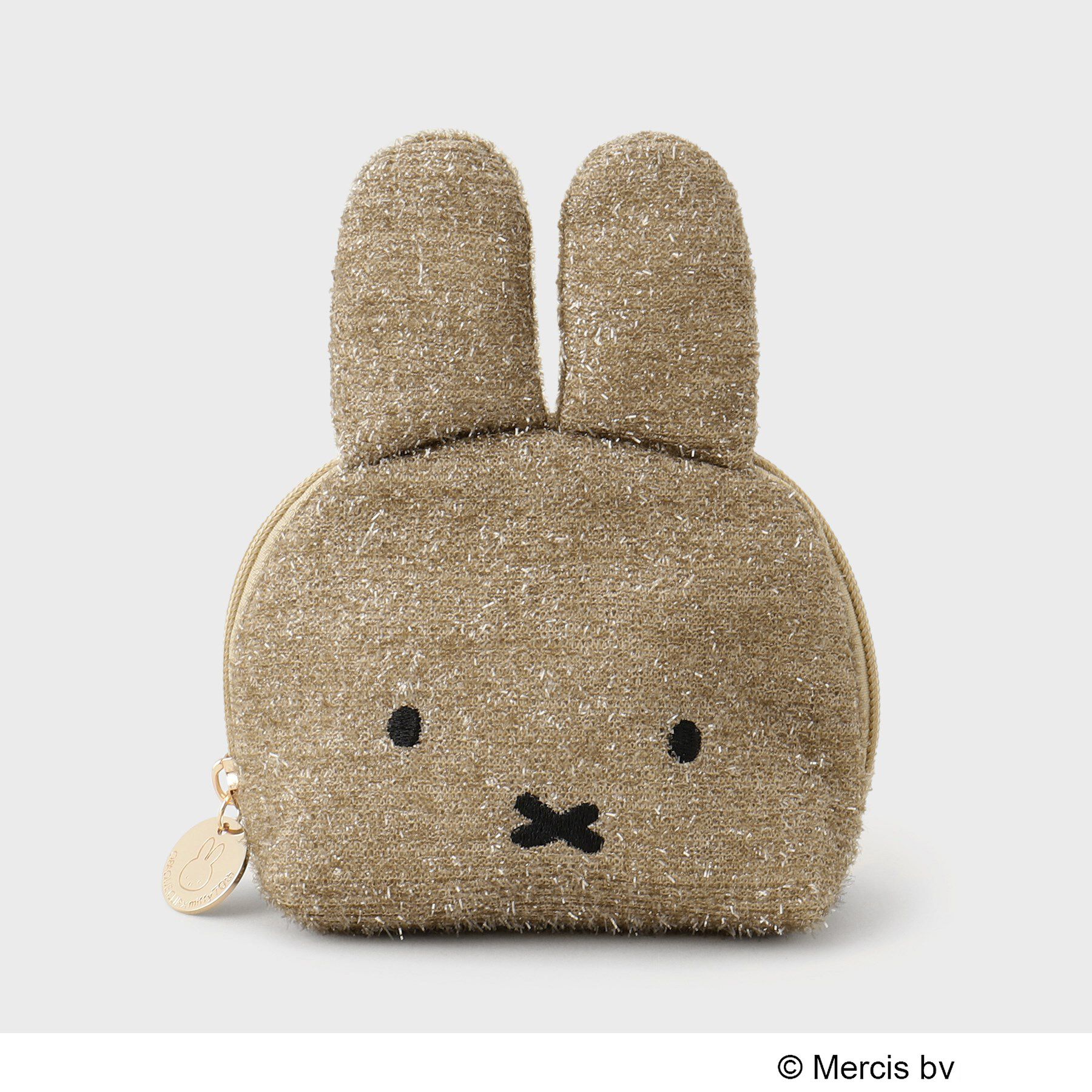 OPAQUE.CLIP「【miffyコラボ】フェイス型キラキラポーチ」|ポーチ|ゴールド(807)