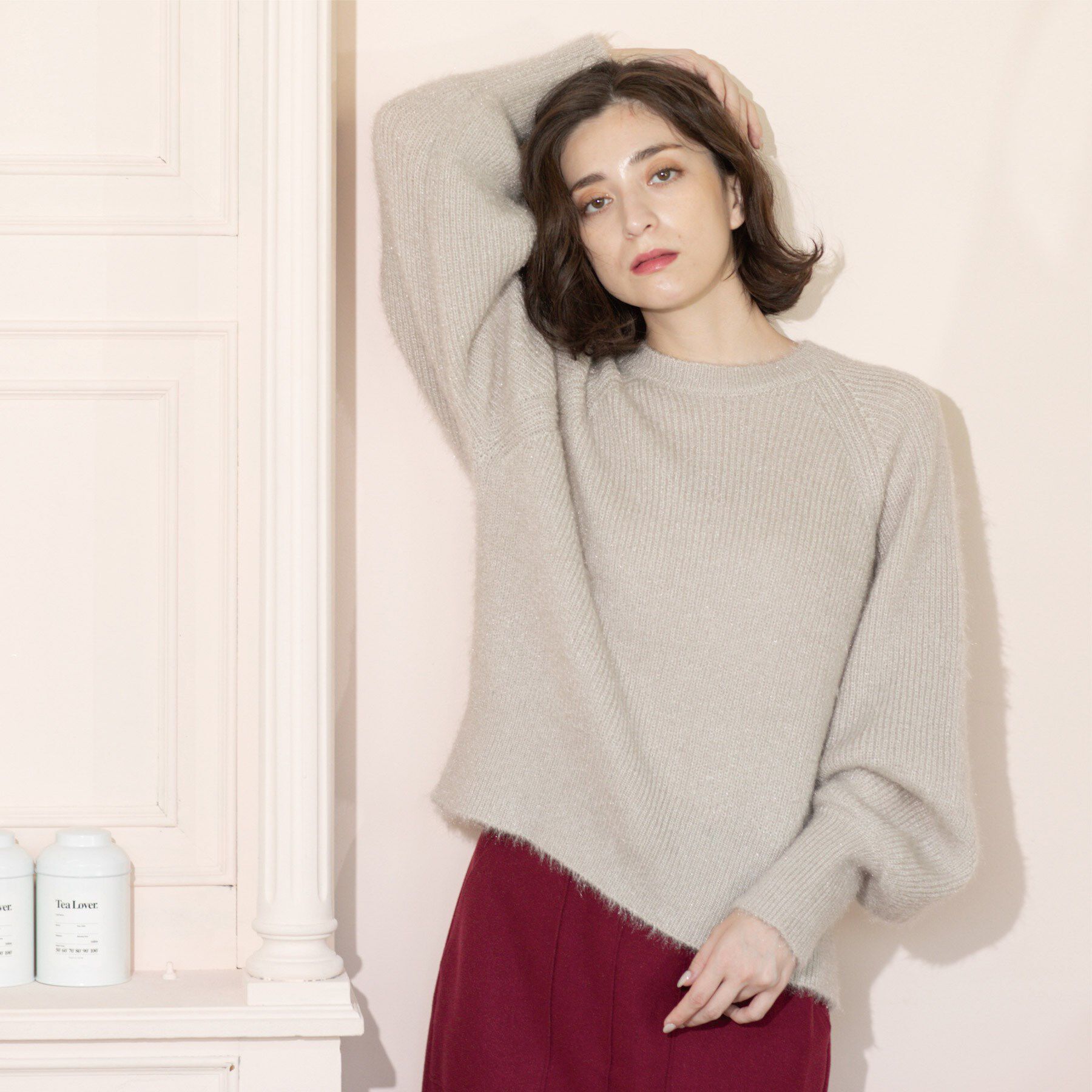 OPAQUE.CLIP「クリアシャギークルーネックニット【洗える】」|ニット・セーター|