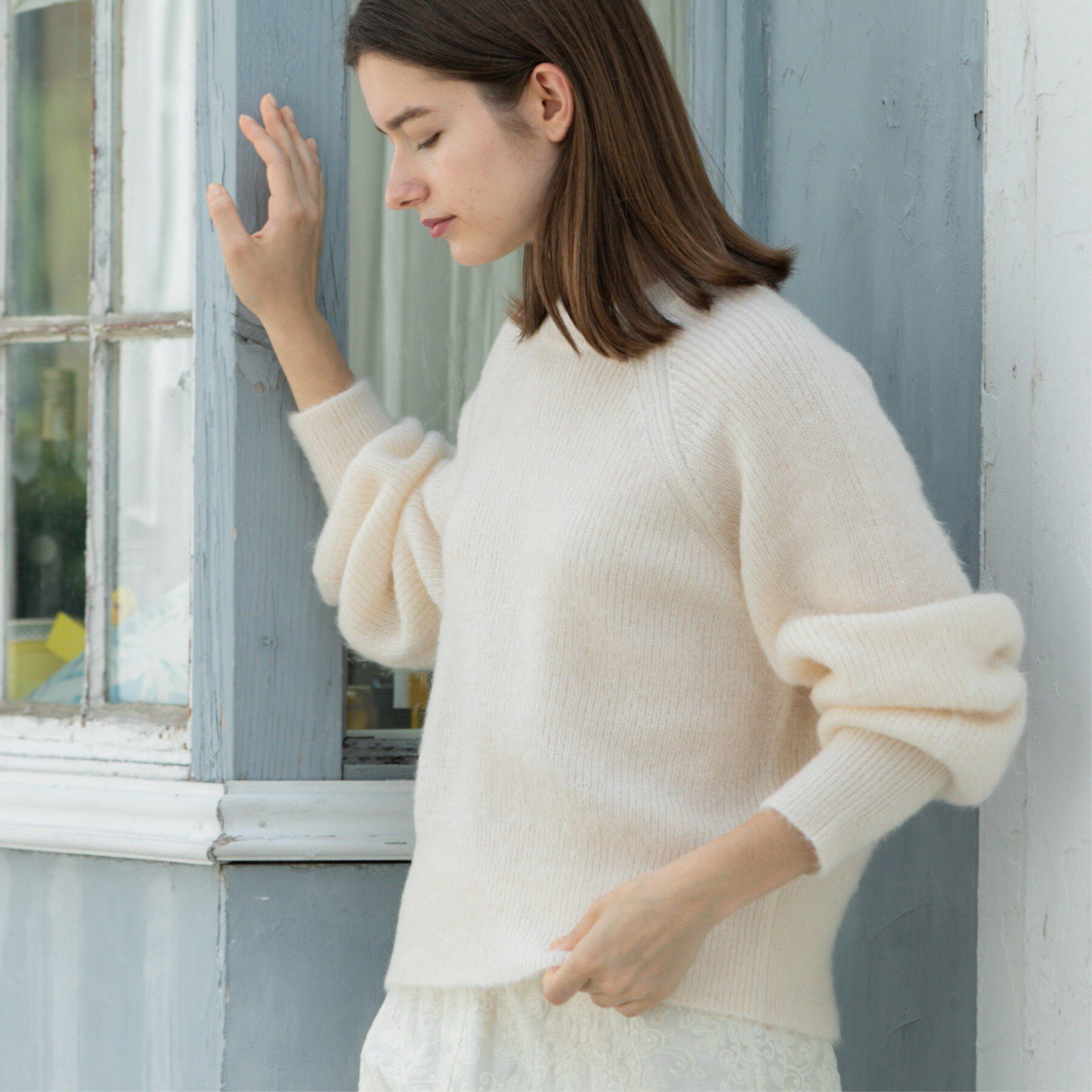 OPAQUE.CLIP「クリアシャギークルーネックニット【洗える】」|ニット・セーター|