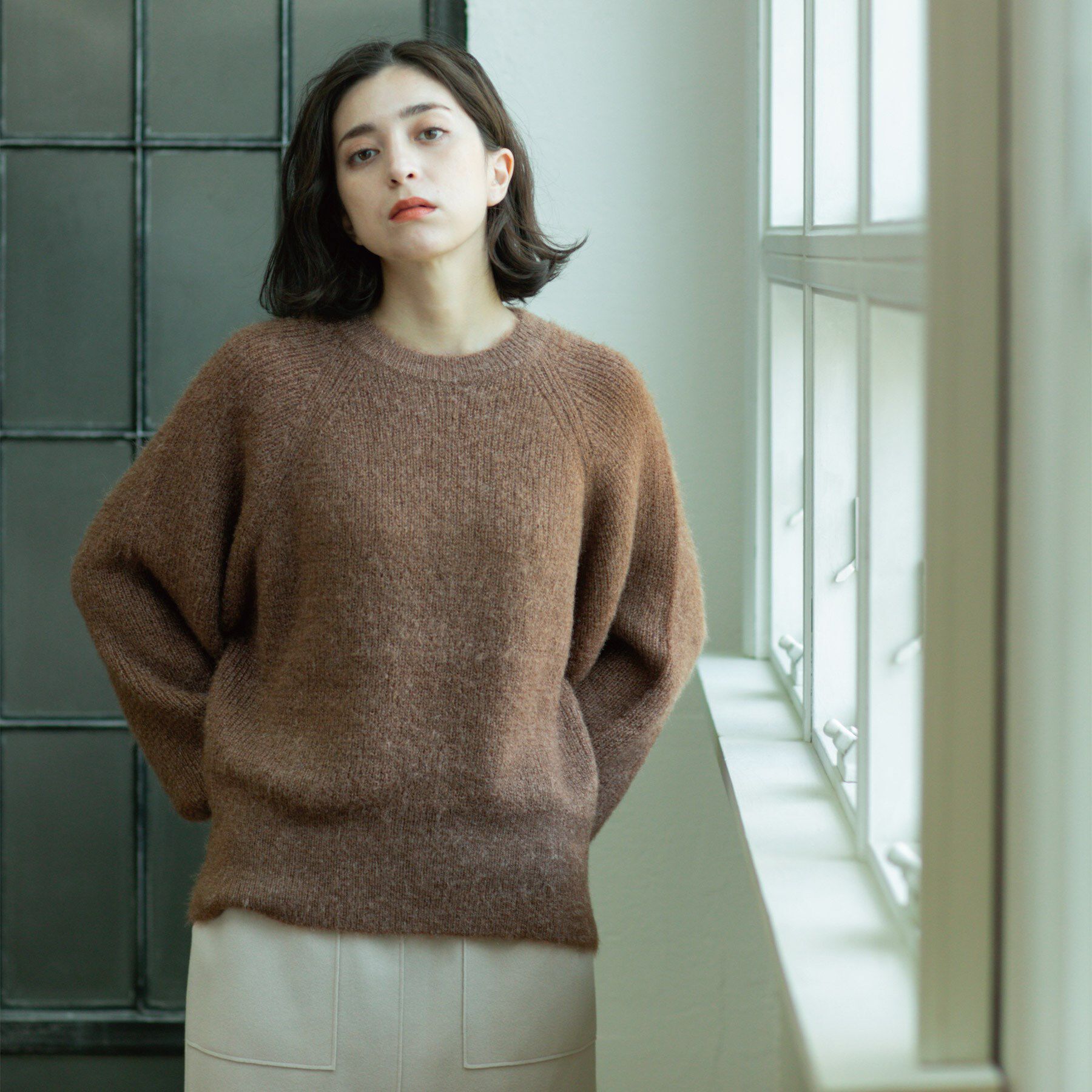 OPAQUE.CLIP「クリアシャギークルーネックニット【洗える】」|ニット・セーター|