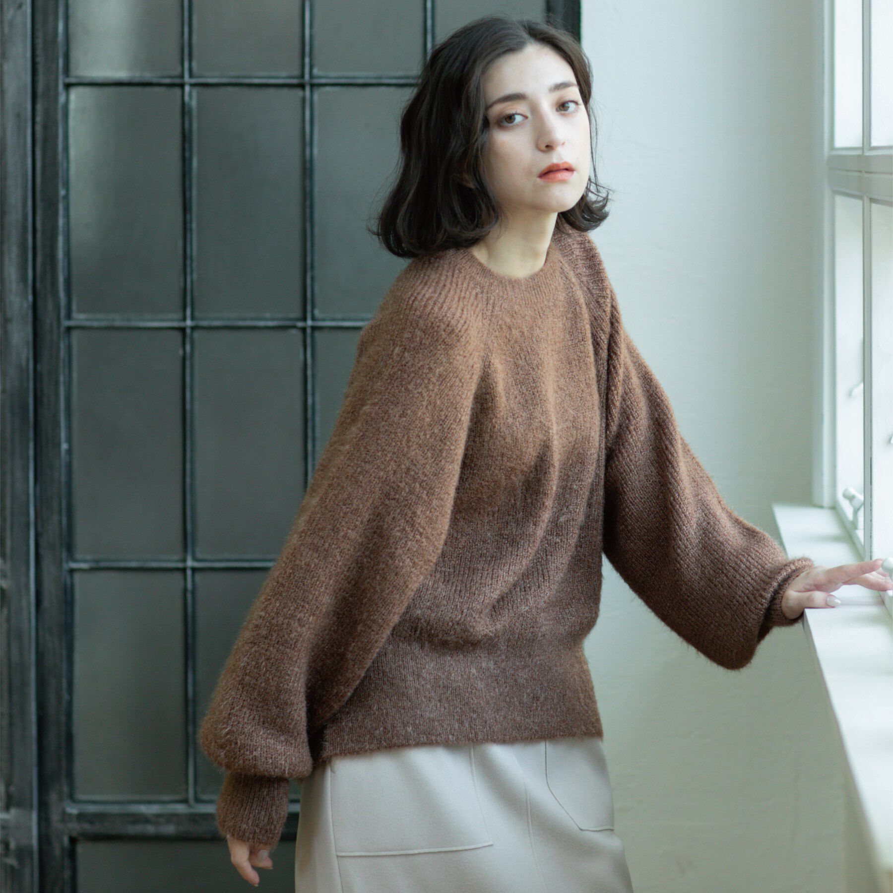 OPAQUE.CLIP「クリアシャギークルーネックニット【洗える】」|ニット・セーター|