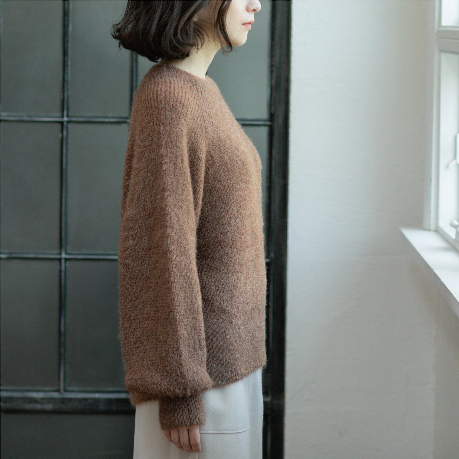 OPAQUE.CLIP「クリアシャギークルーネックニット【洗える】」|ニット・セーター|