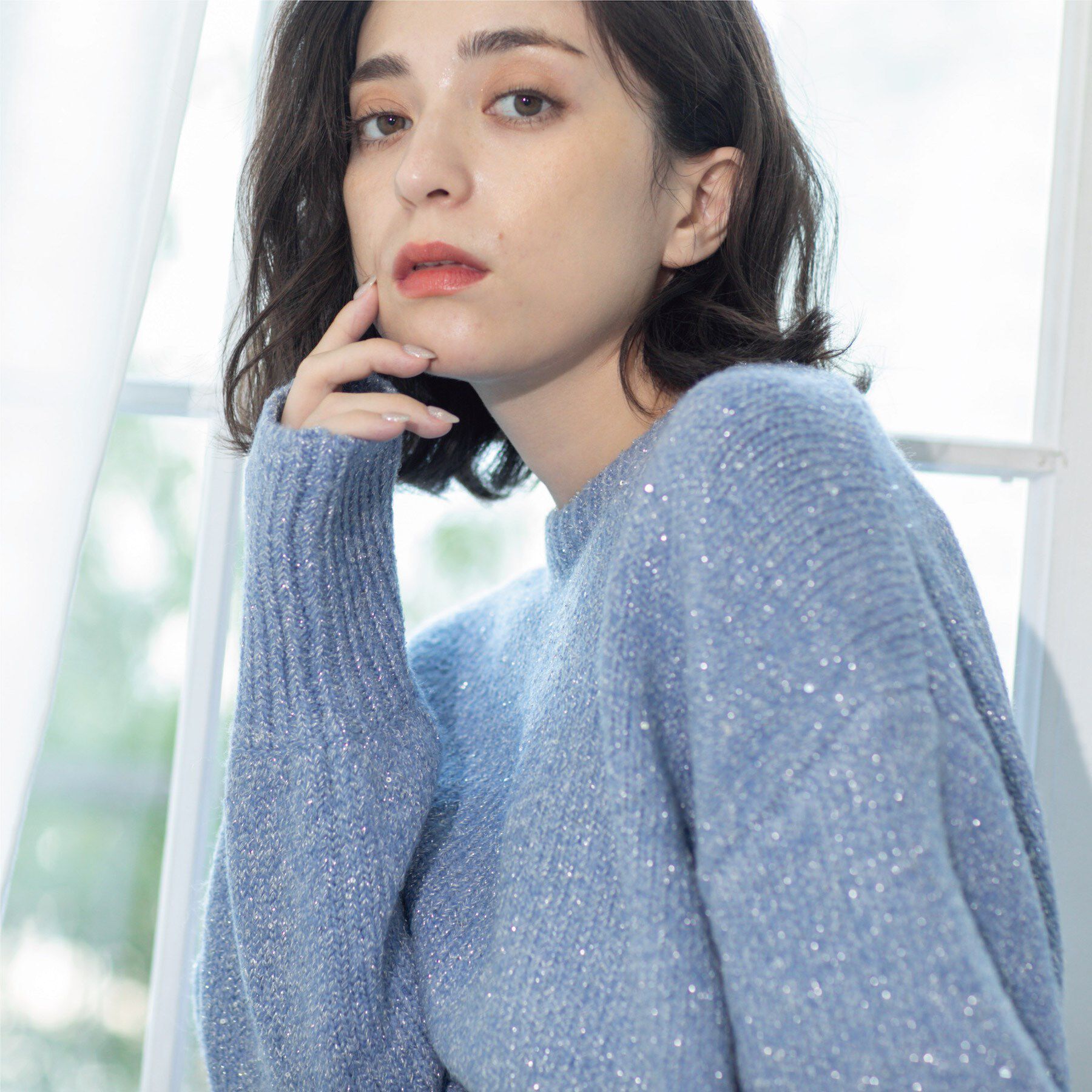 OPAQUE.CLIP「スパンコールラメニット【洗える】」|ニット・セーター|