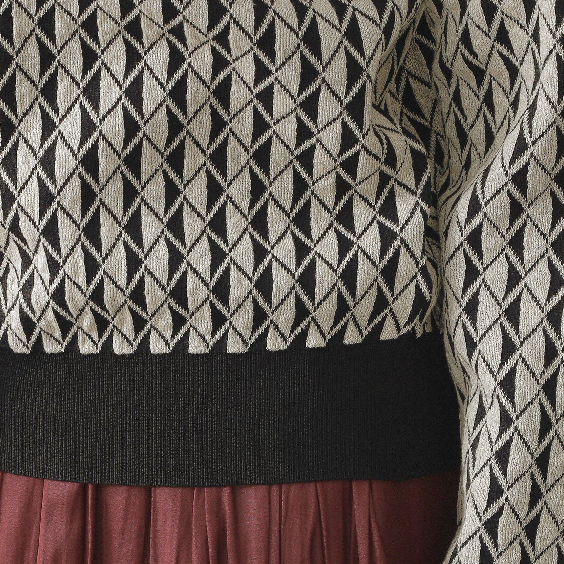 OPAQUE.CLIP「幾何学柄ジャカードニットカーディガン【洗濯機洗い可／抗ピル】」|カーディガン|