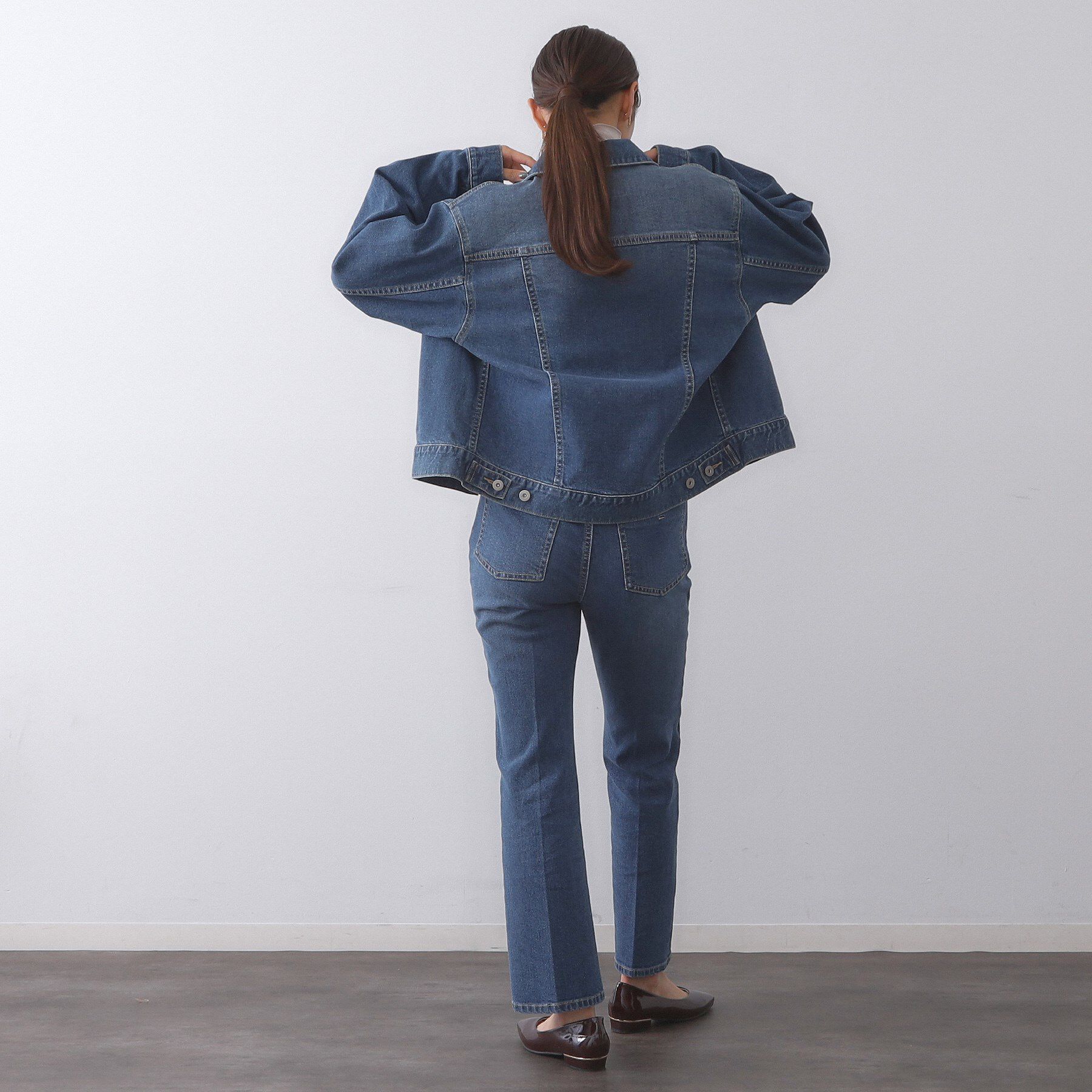 OPAQUE.CLIP「ストレッチデニムジャケット/オーガニックコットン混【洗濯機洗い可】」|デニムジャケット|