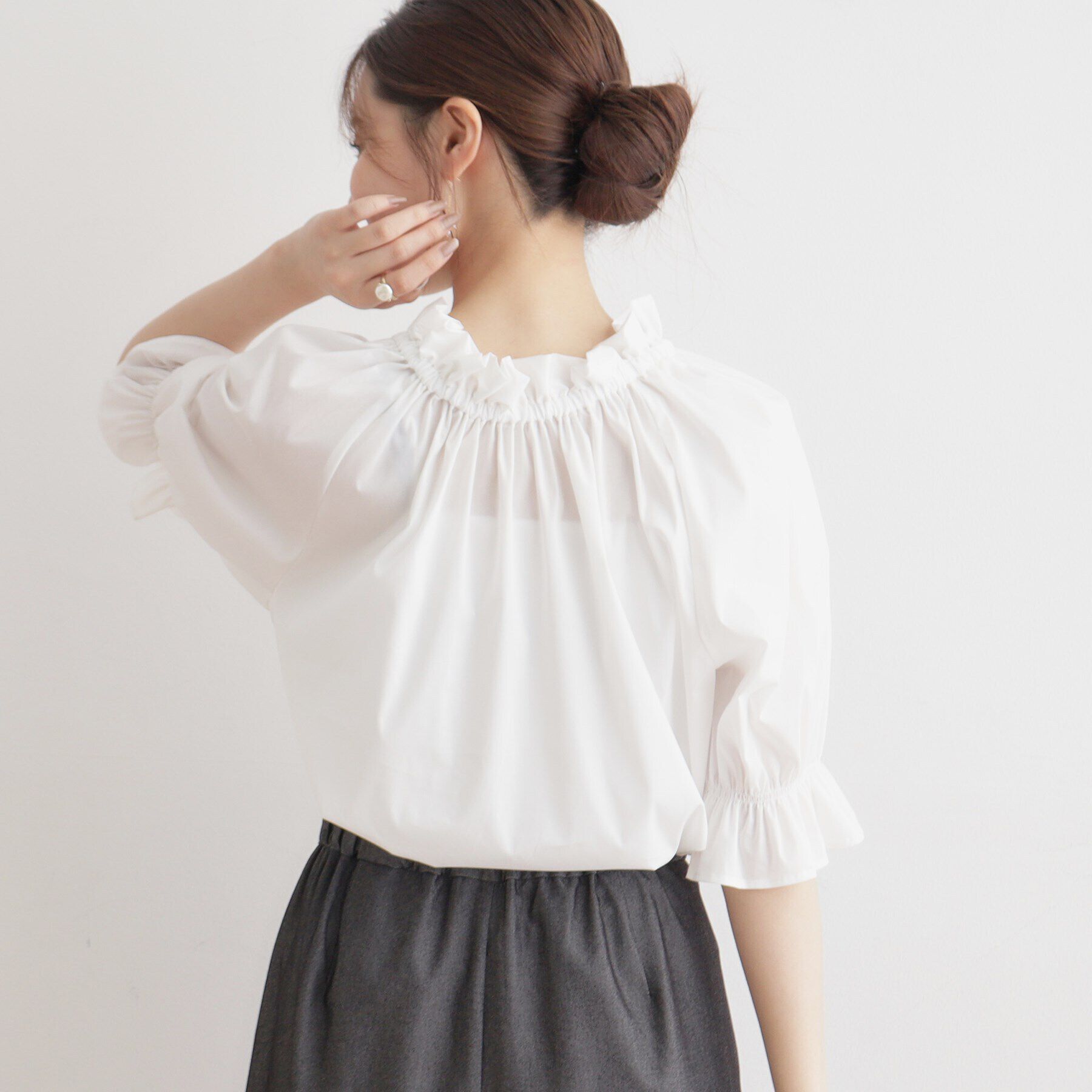 Couture broach「ギャザーフリルリボンタイ」|シャツ・ブラウス|