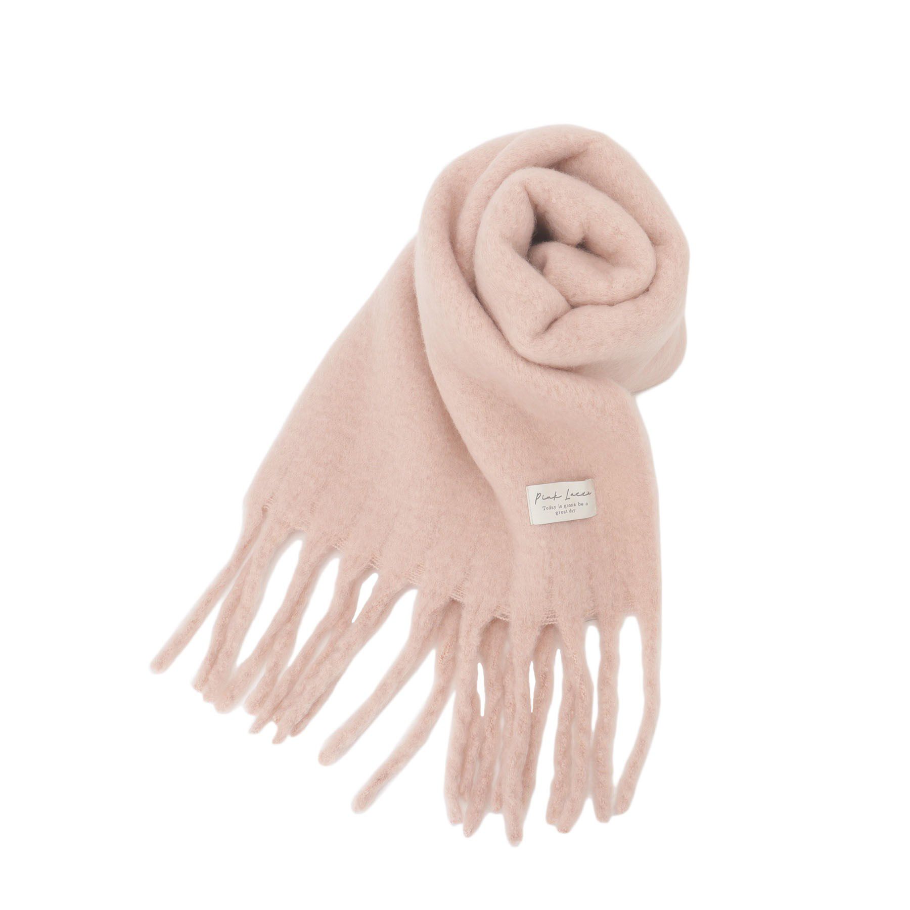 PINK-latte「ボリュームフリンジストール」|マフラー|ピンク(071)