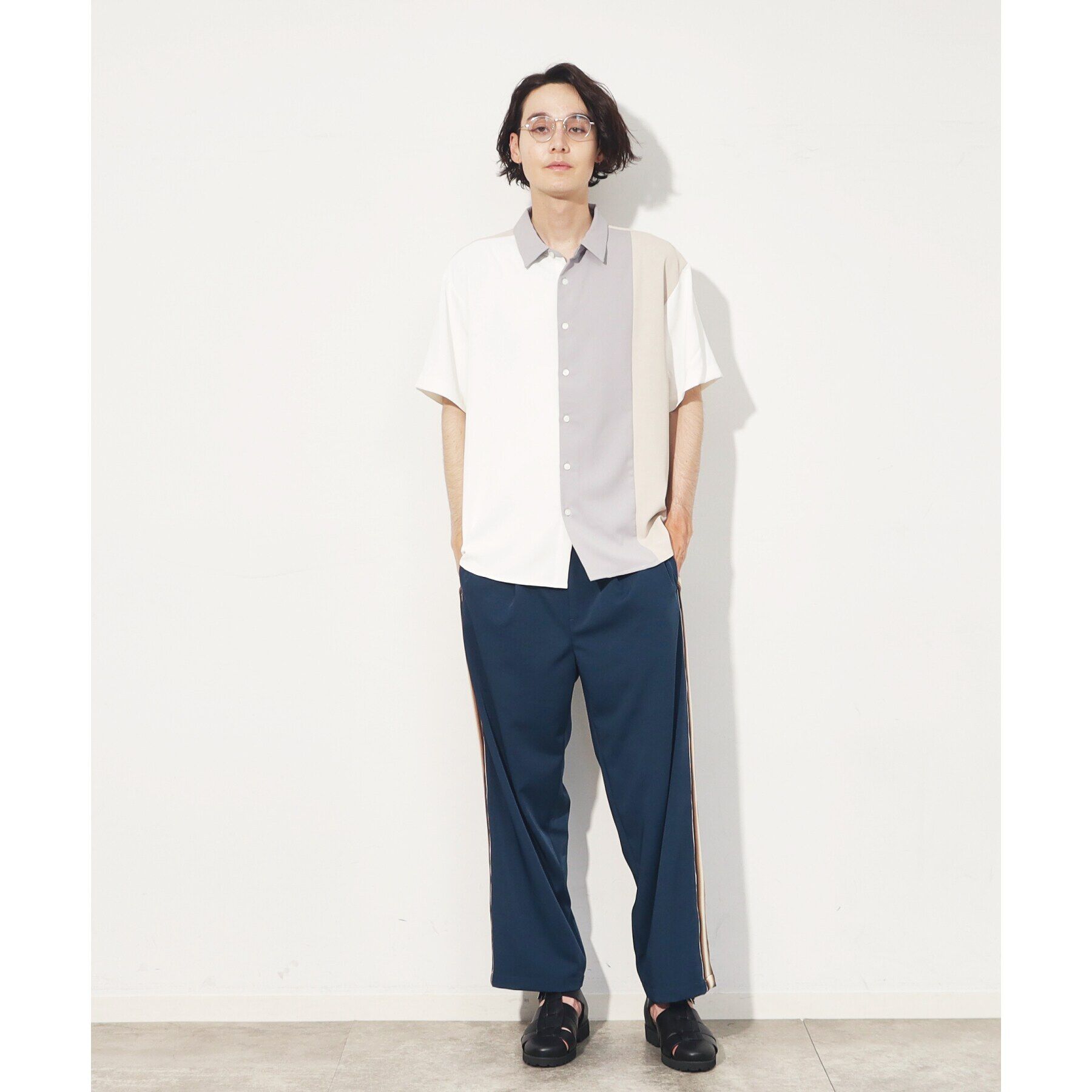 THE SHOP TK「【10色展開】プリントデザインシャツ チェック／ブロッキング／マーブル／ブラシアート」|シャツ・ブラウス|