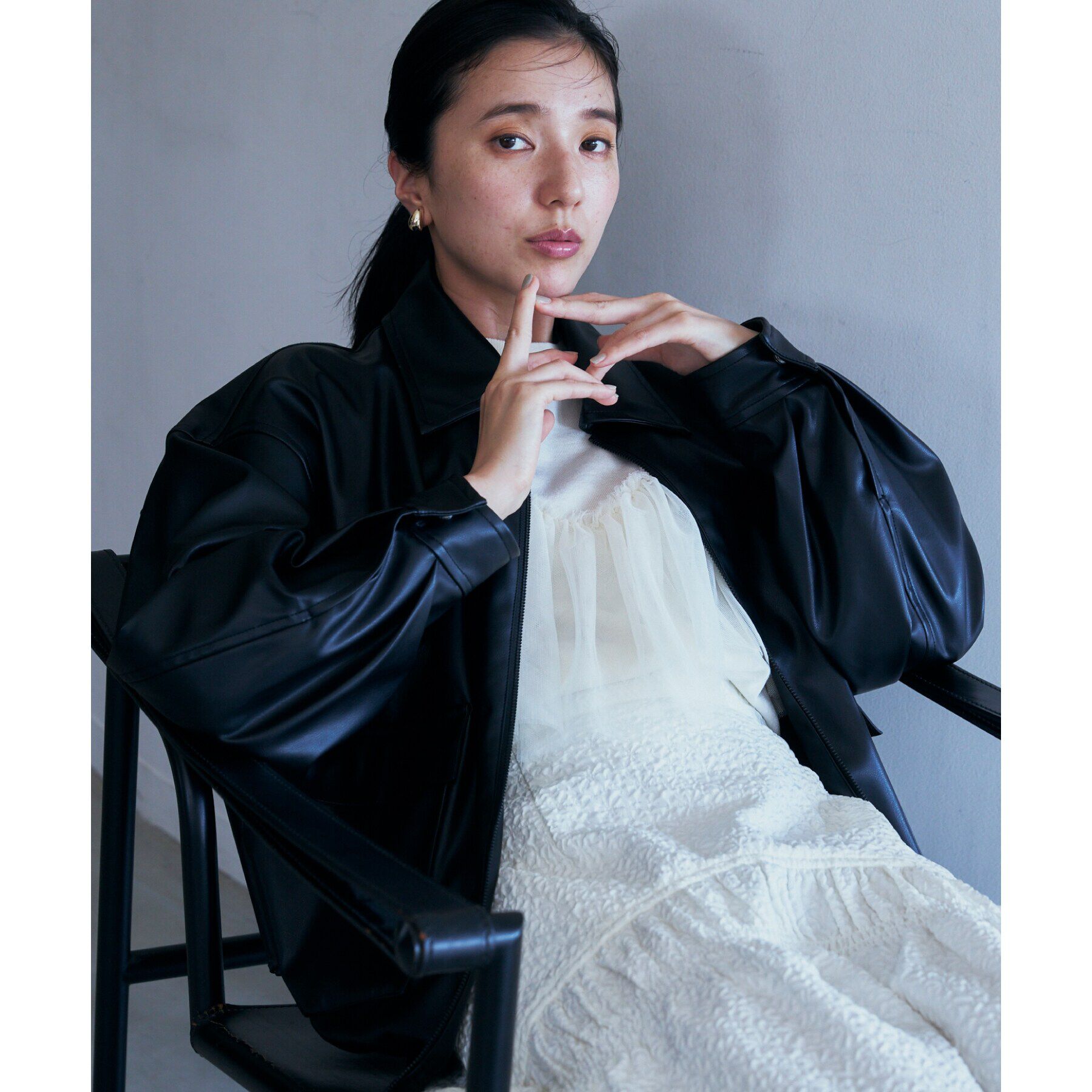 THE SHOP TK「【環境にやさしい】合皮BIGブルゾン」|ブルゾン・スタジャン|