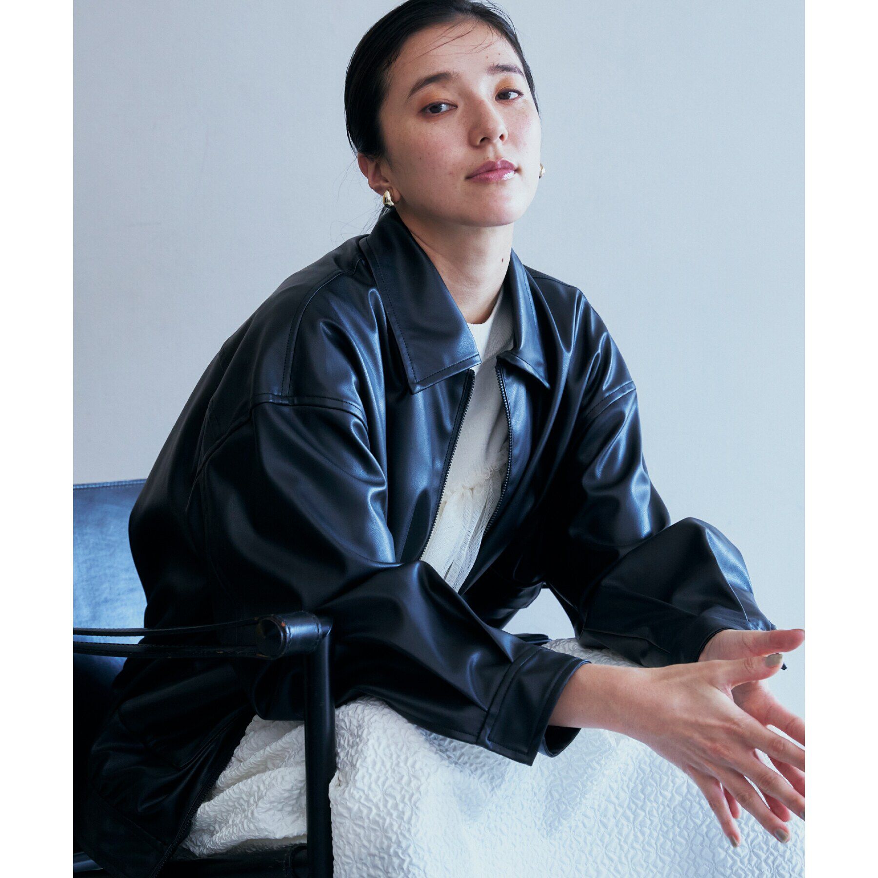 THE SHOP TK「【環境にやさしい】合皮BIGブルゾン」|ブルゾン・スタジャン|