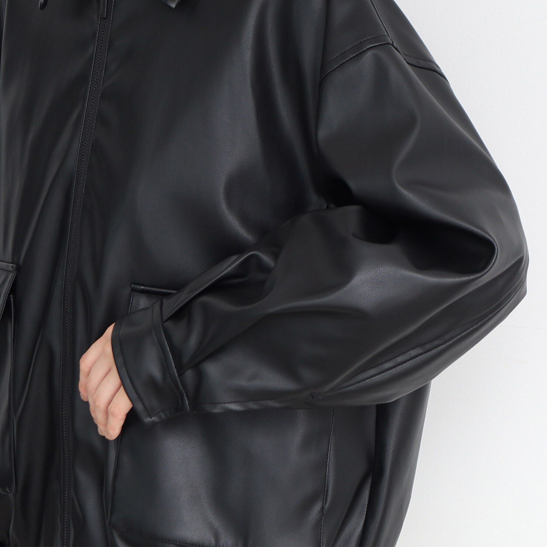 THE SHOP TK「【環境にやさしい】合皮BIGブルゾン」|ブルゾン・スタジャン|