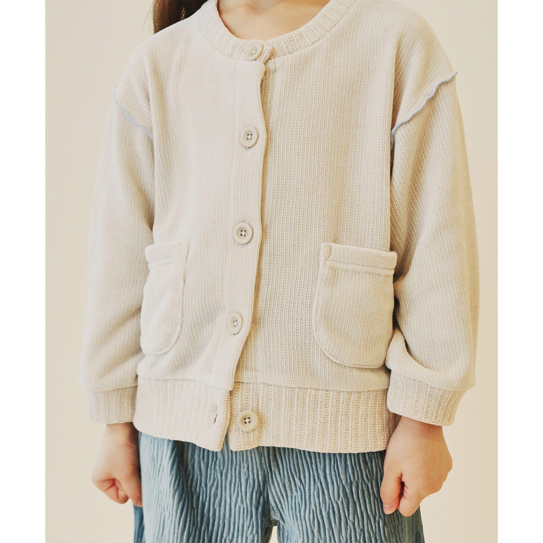 THE SHOP TK「【100－160/親子リンク】カットモールカーディガン/洗濯機OK」|カーディガン|