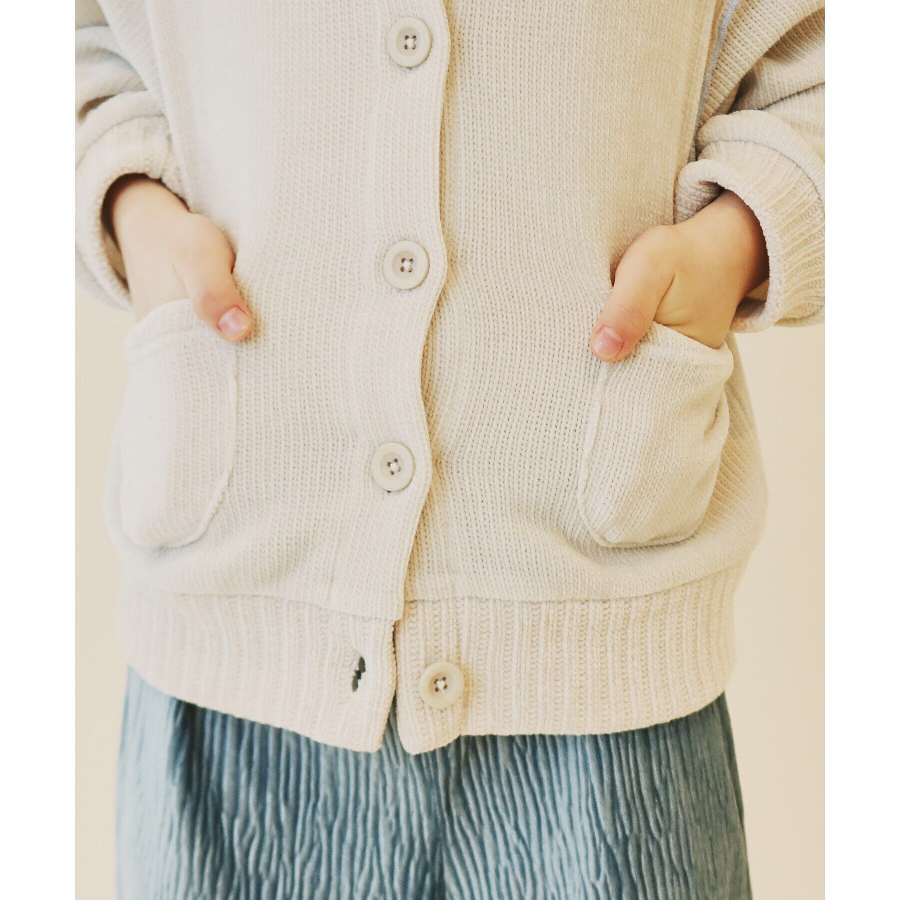 THE SHOP TK「【100－160/親子リンク】カットモールカーディガン/洗濯機OK」|カーディガン|