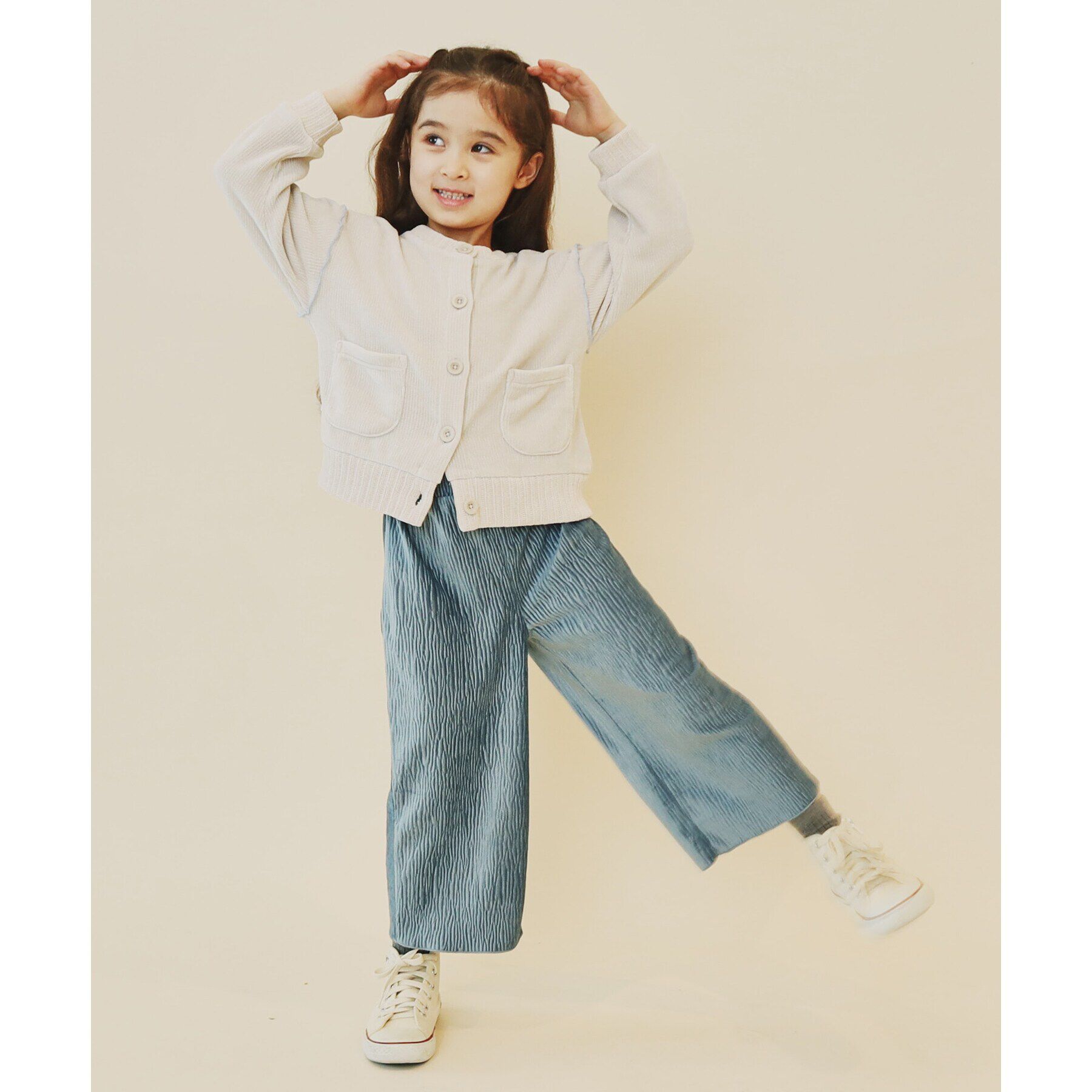 THE SHOP TK「【100－160/親子リンク】カットモールカーディガン/洗濯機OK」|カーディガン|