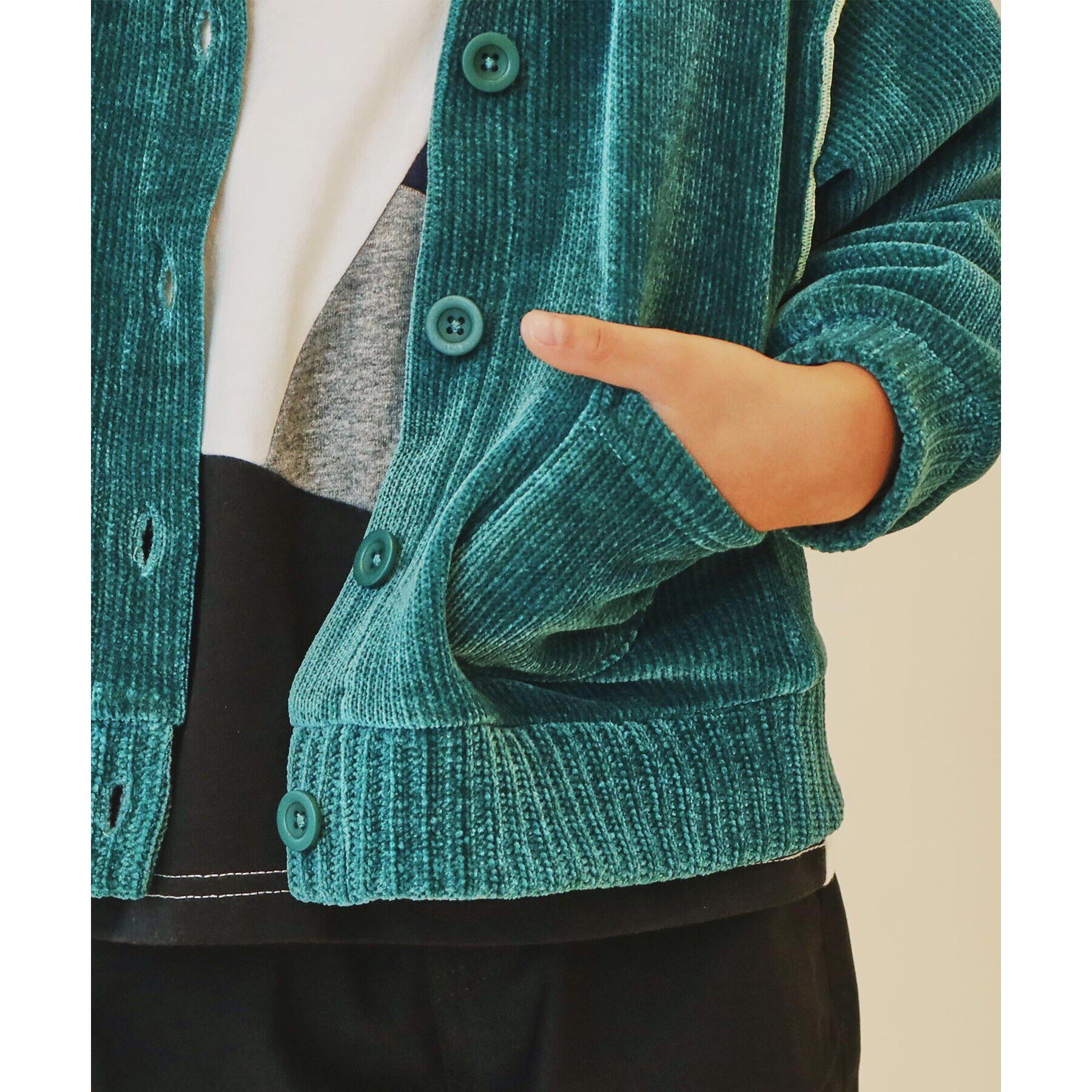 THE SHOP TK「【100－160/親子リンク】カットモールカーディガン/洗濯機OK」|カーディガン|