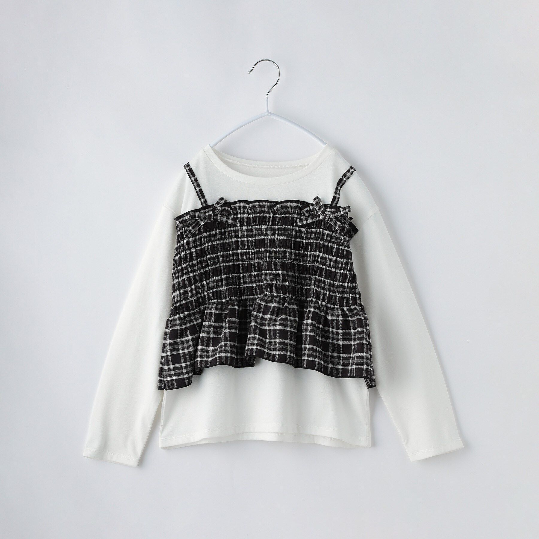 THE SHOP TK「【110-150】ビスチェドッキングプルオーバー」|Tシャツ・カットソー|ブラック(219)