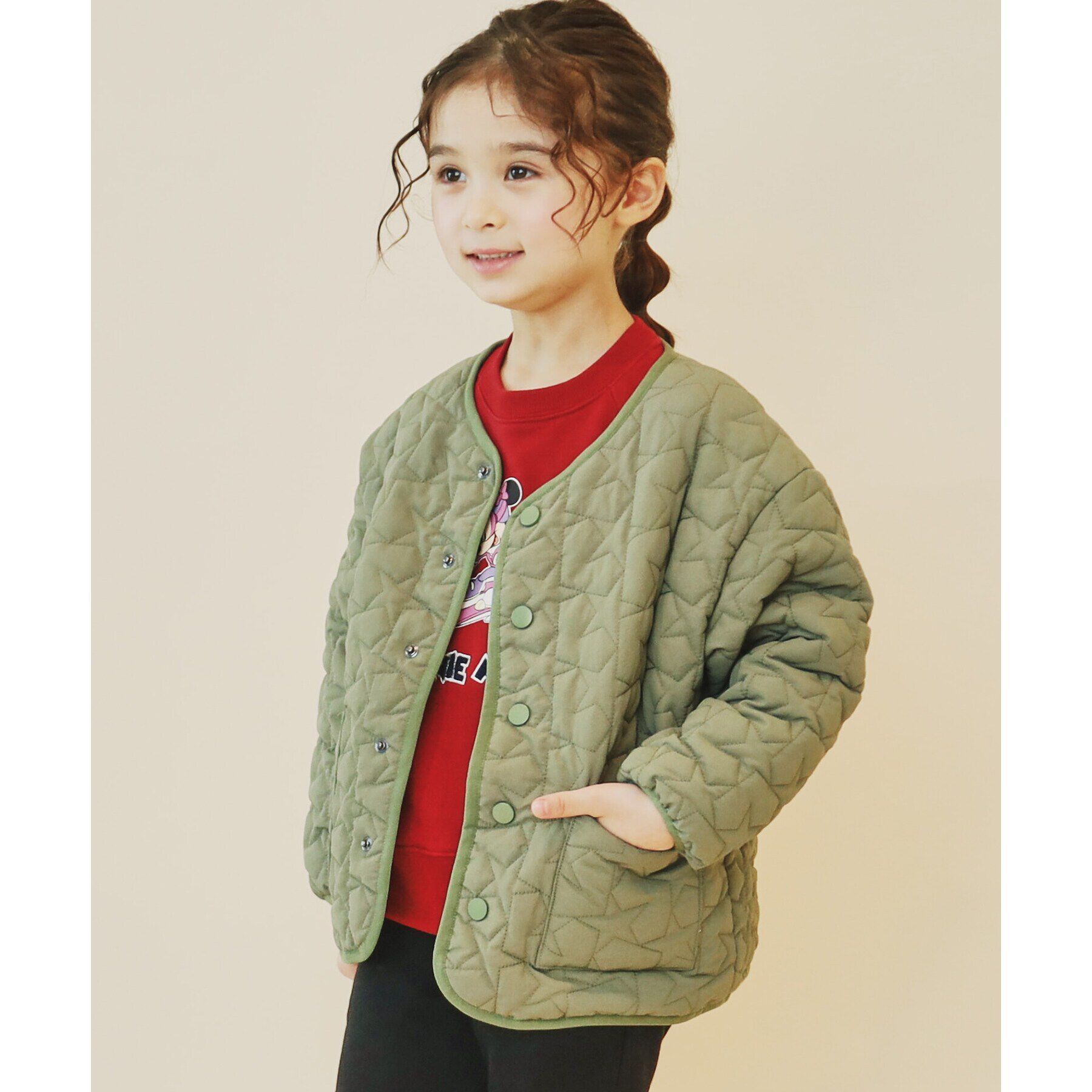 THE SHOP TK「【100－160】星キルトブルゾン/お家で洗える」|ブルゾン・スタジャン|ライトベージュ(05