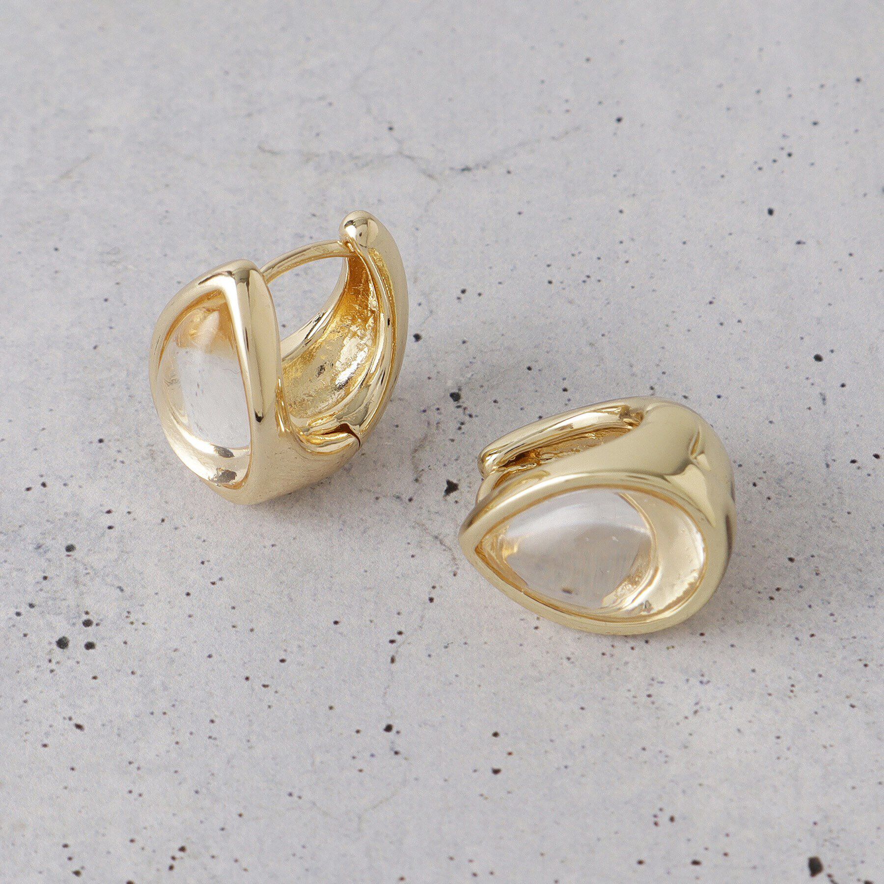 THE SHOP TK「クリアドロップメタルコンビピアス」|ピアス|