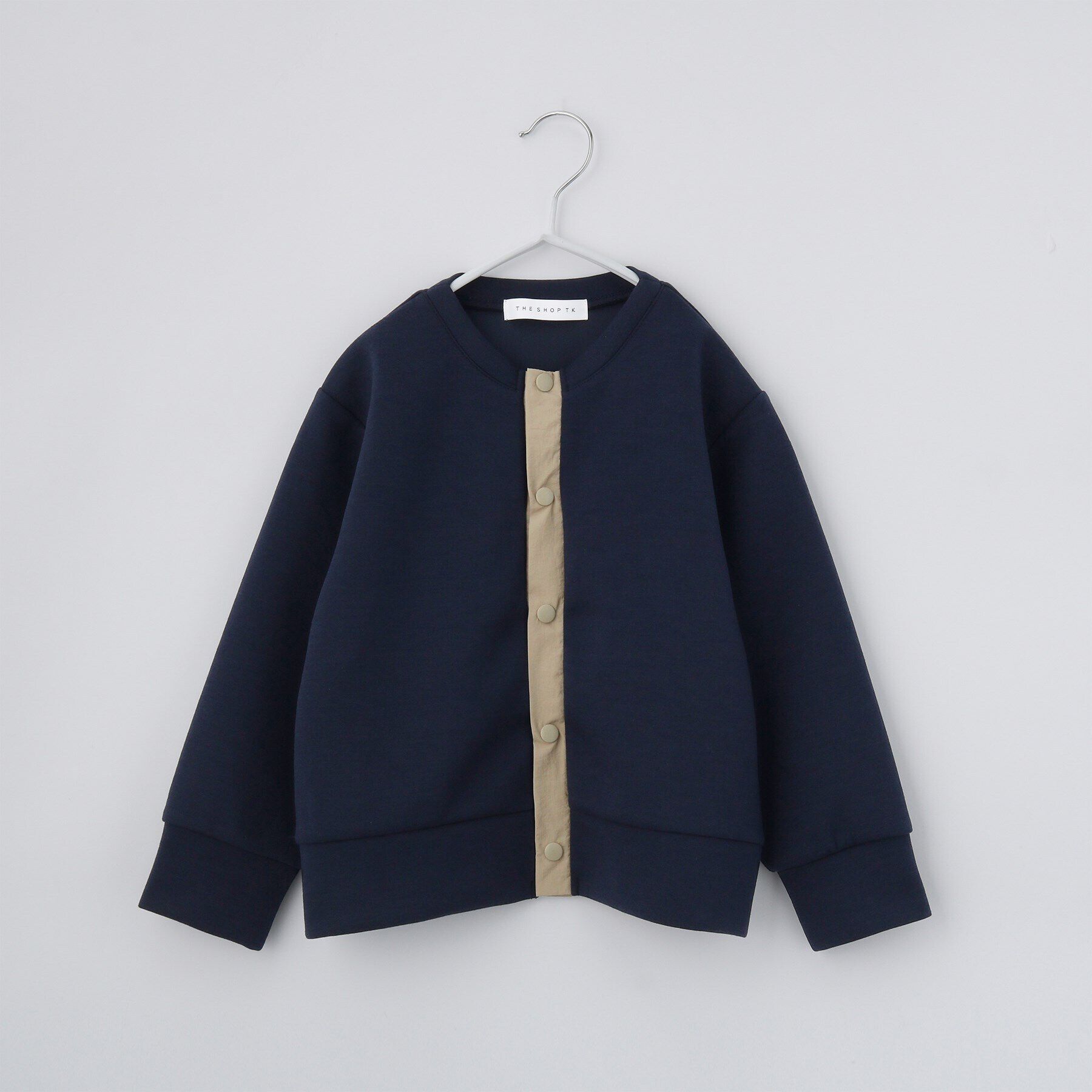 THE SHOP TK「【110-160】ダンボールスナップカーディガン/セットアップ可・洗濯機OK」|カーディガン|