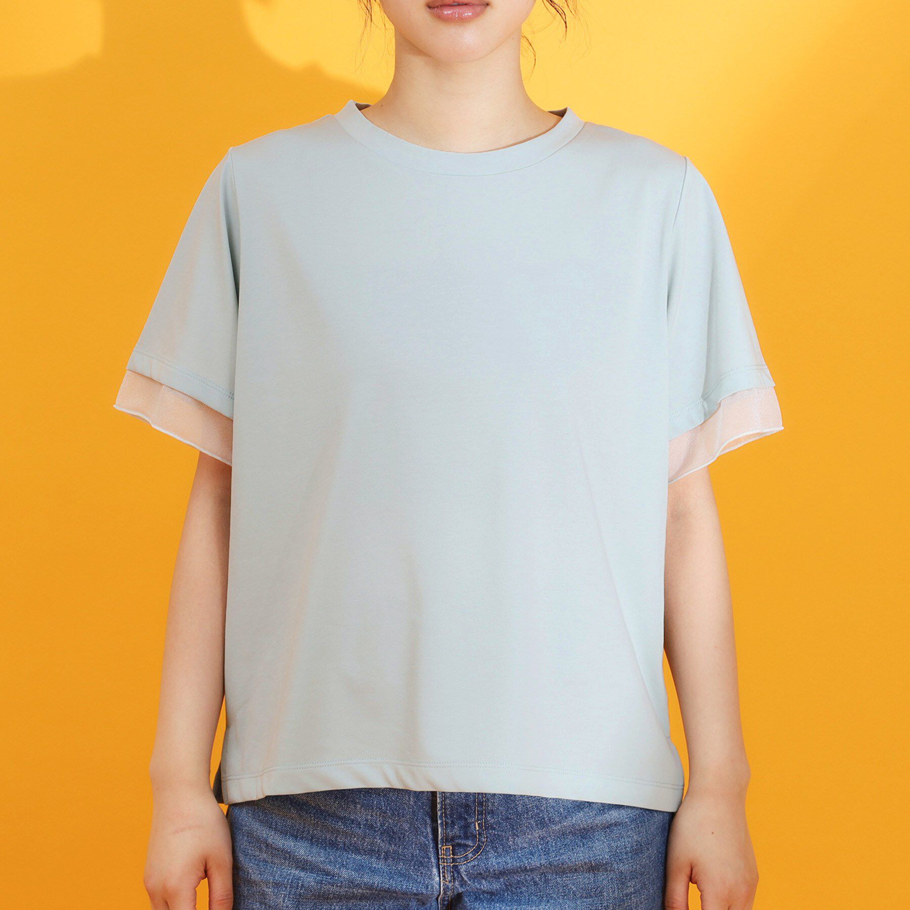 THE SHOP TK「【再入荷】袖シアーTシャツ【接触冷感/UV/洗濯機OK】」|Tシャツ・カットソー|