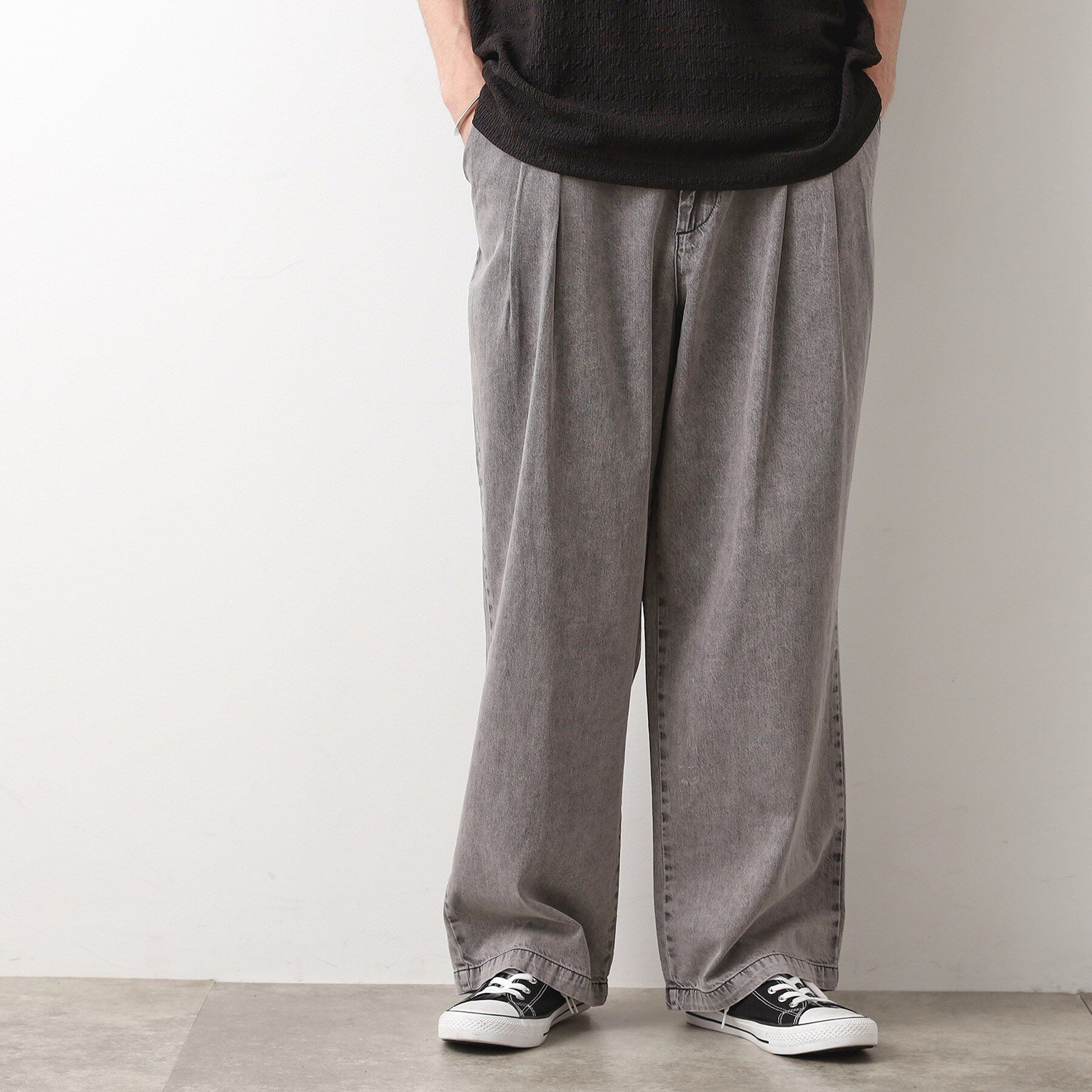 THE SHOP TK「ツータックワイドデニムパンツ」|その他|