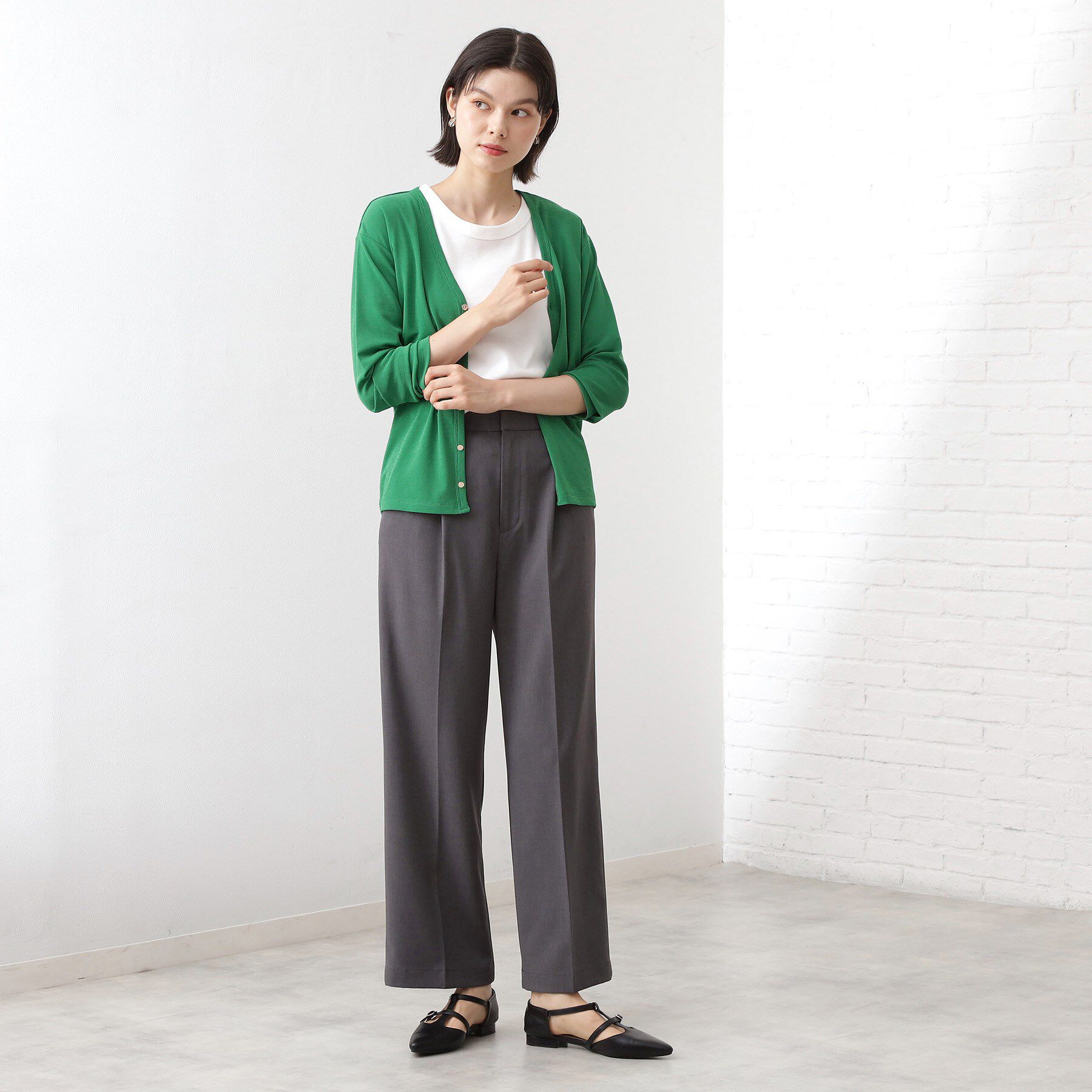 THE SHOP TK「シアーフライスVカーデ」|カーディガン|