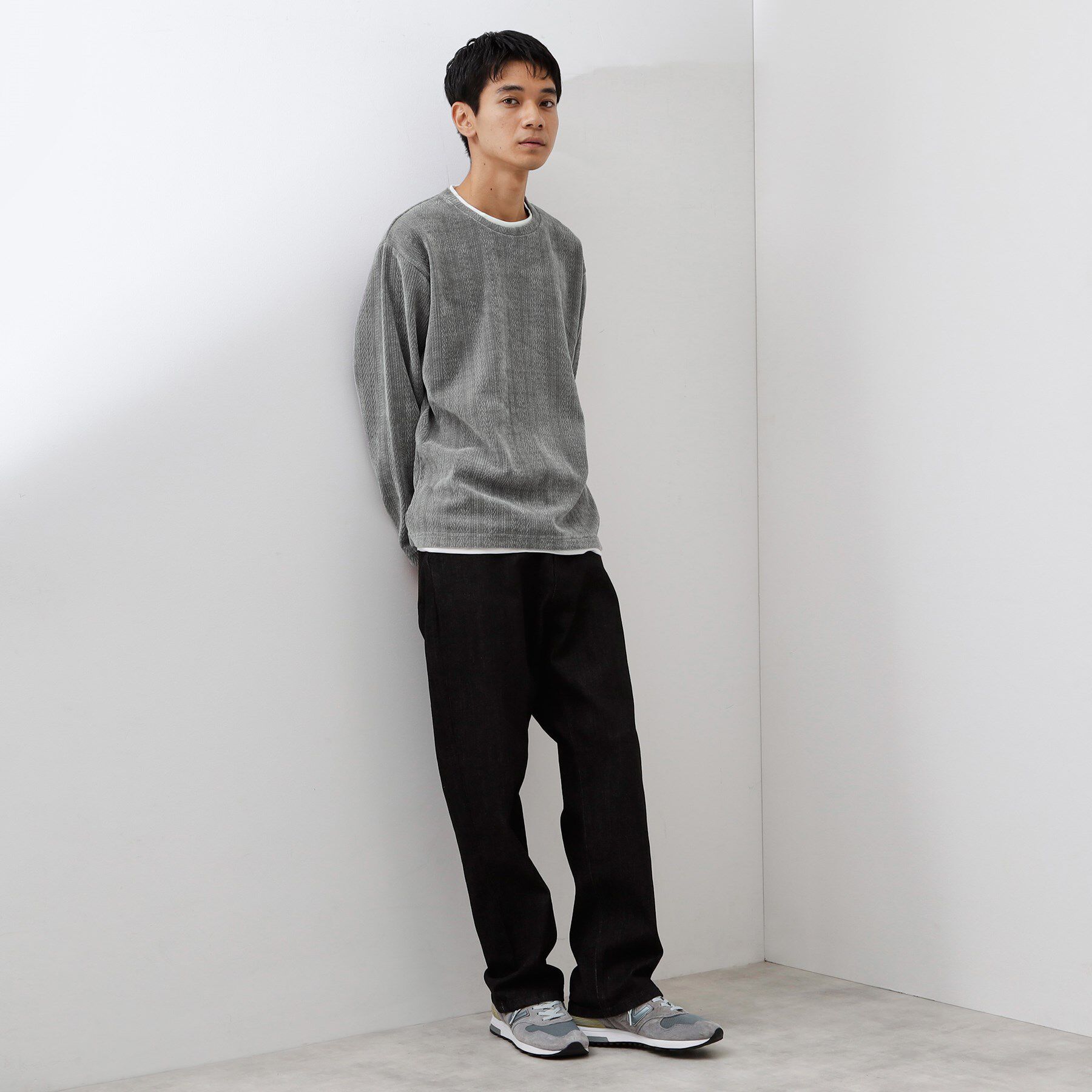 THE SHOP TK「【心地良い、滑らかさ】レイヤード風ケーブル ニットソー 【洗濯機OK】」|Tシャツ・カットソー|