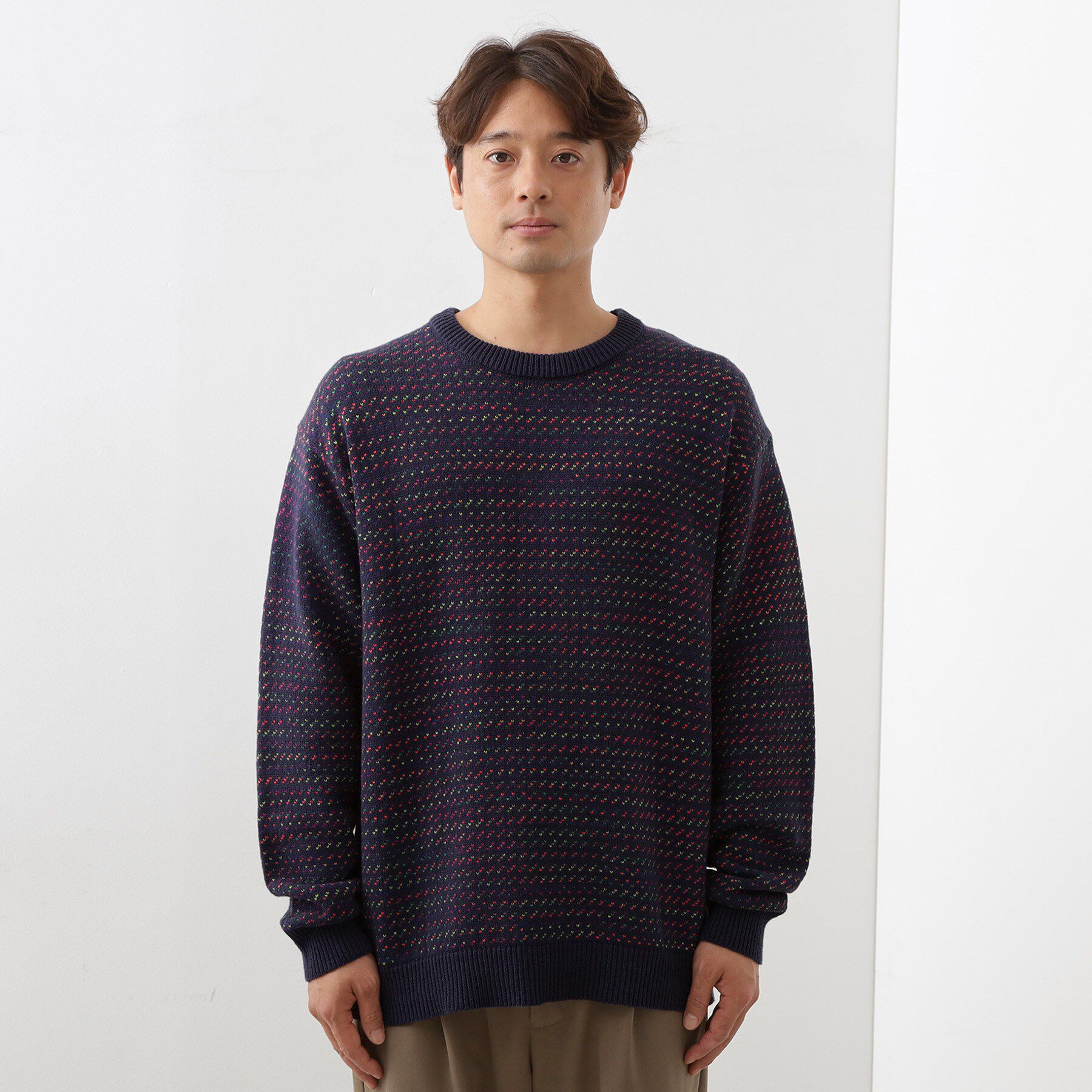 THE SHOP TK「バーズアイグラデーションニット 洗濯機OK／ユニセックスでおすすめ！」|ニット・セーター|