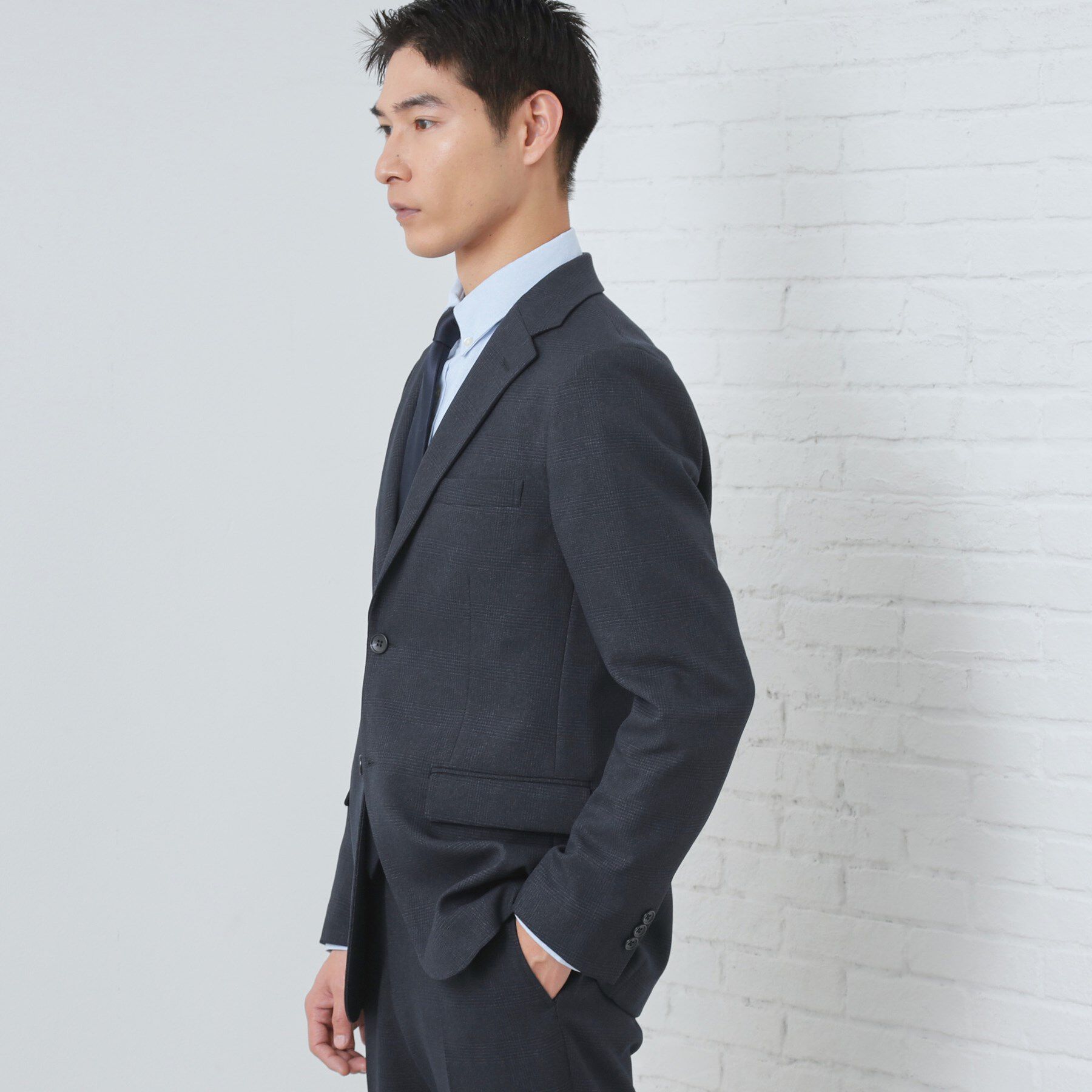 THE SHOP TK「【セットアップ可/防シワ/洗濯機OK】AVANT WOOLYグレンチェックジャケット」|テーラードジャケット|