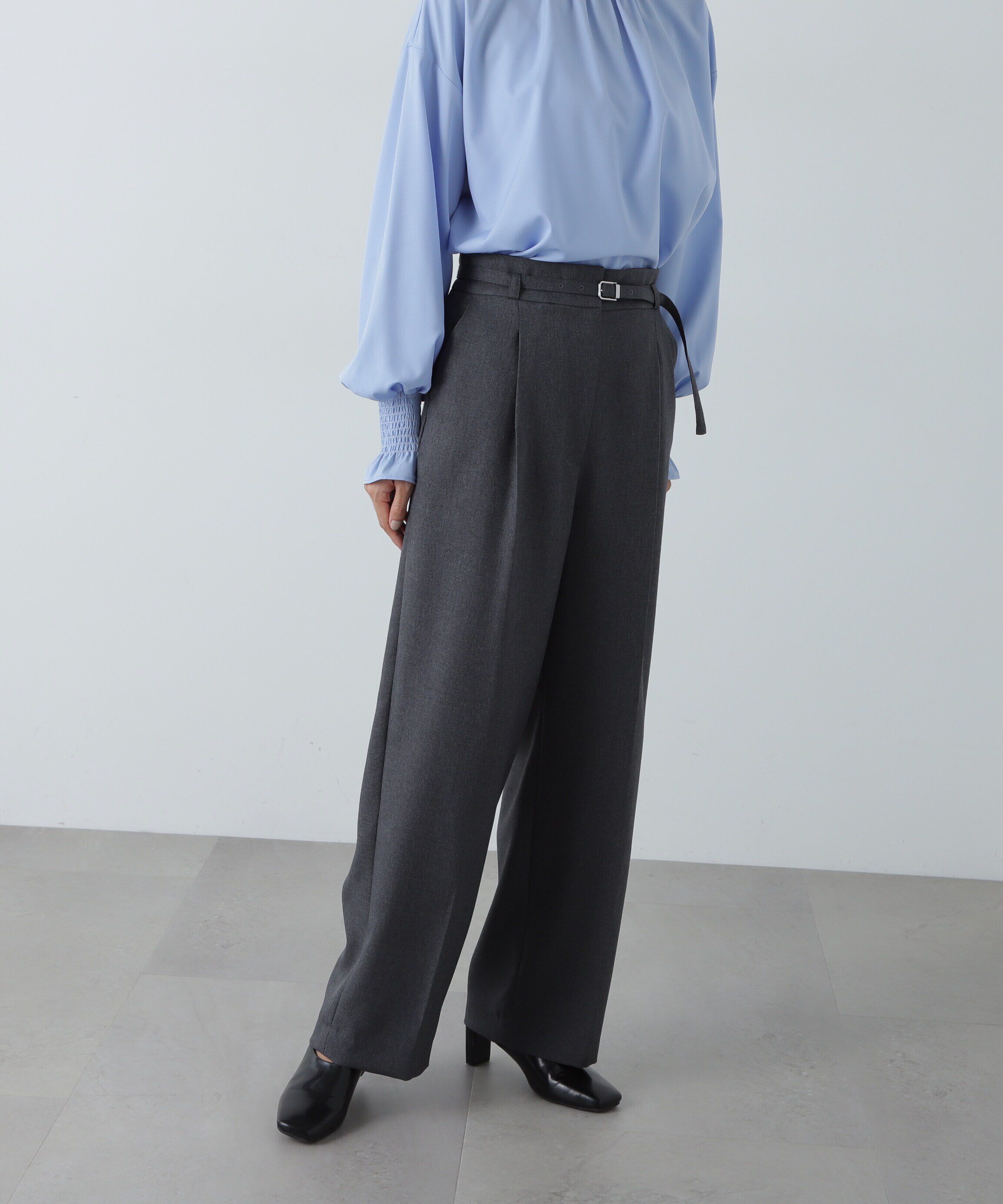  「センタープレスベルト付ワイドパンツ」|その他|