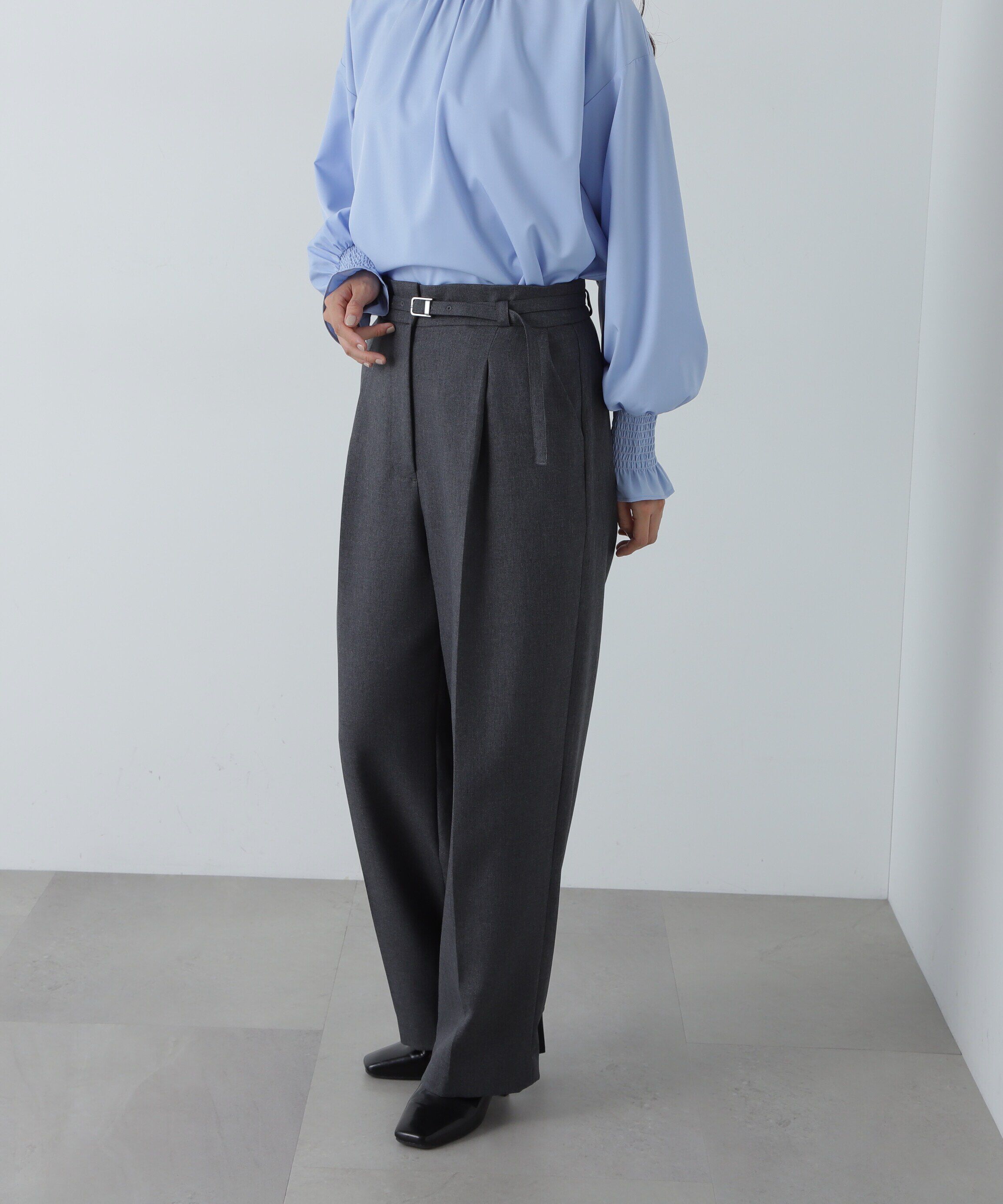  「センタープレスベルト付ワイドパンツ」|その他|