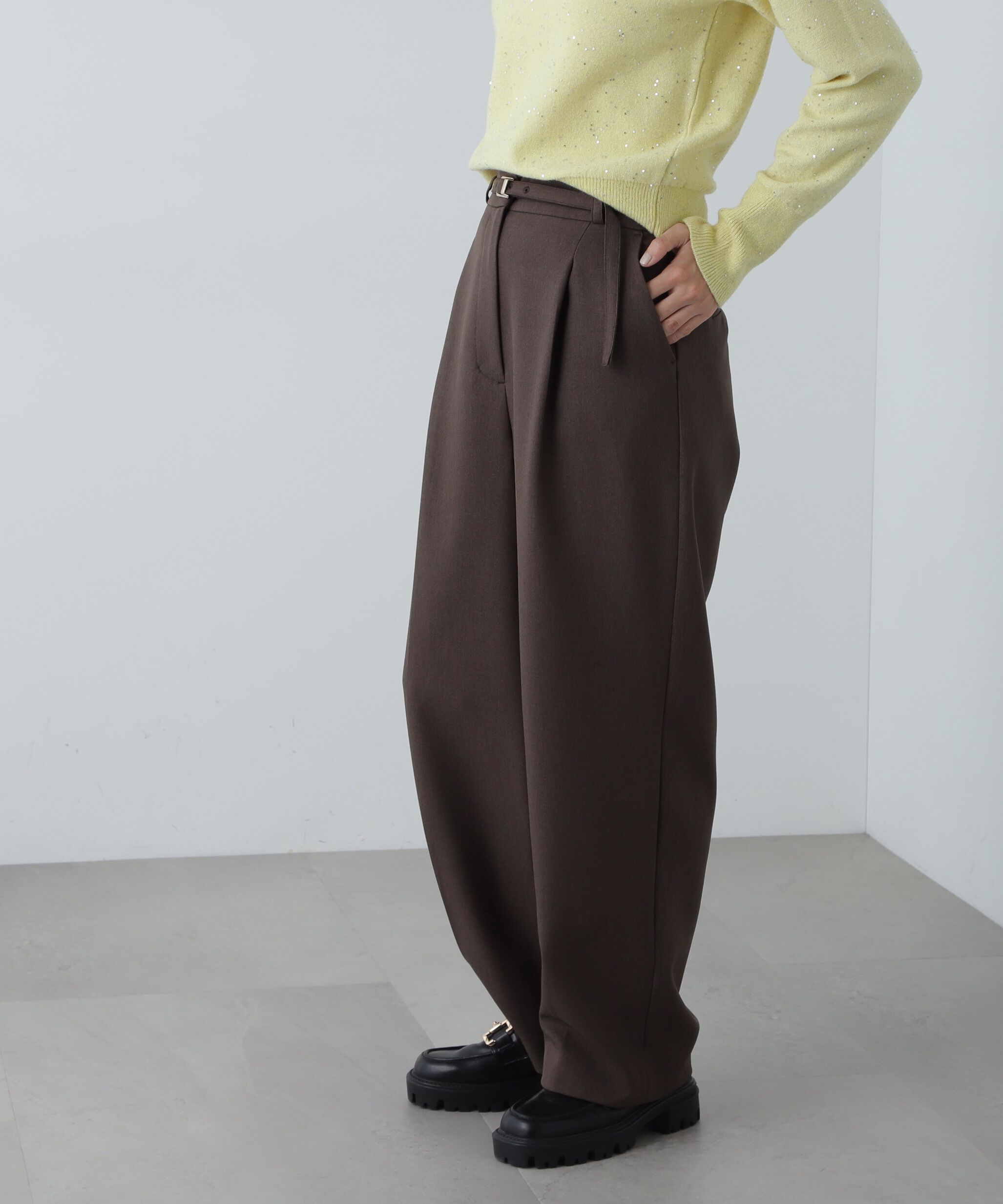  「センタープレスベルト付ワイドパンツ」|その他|