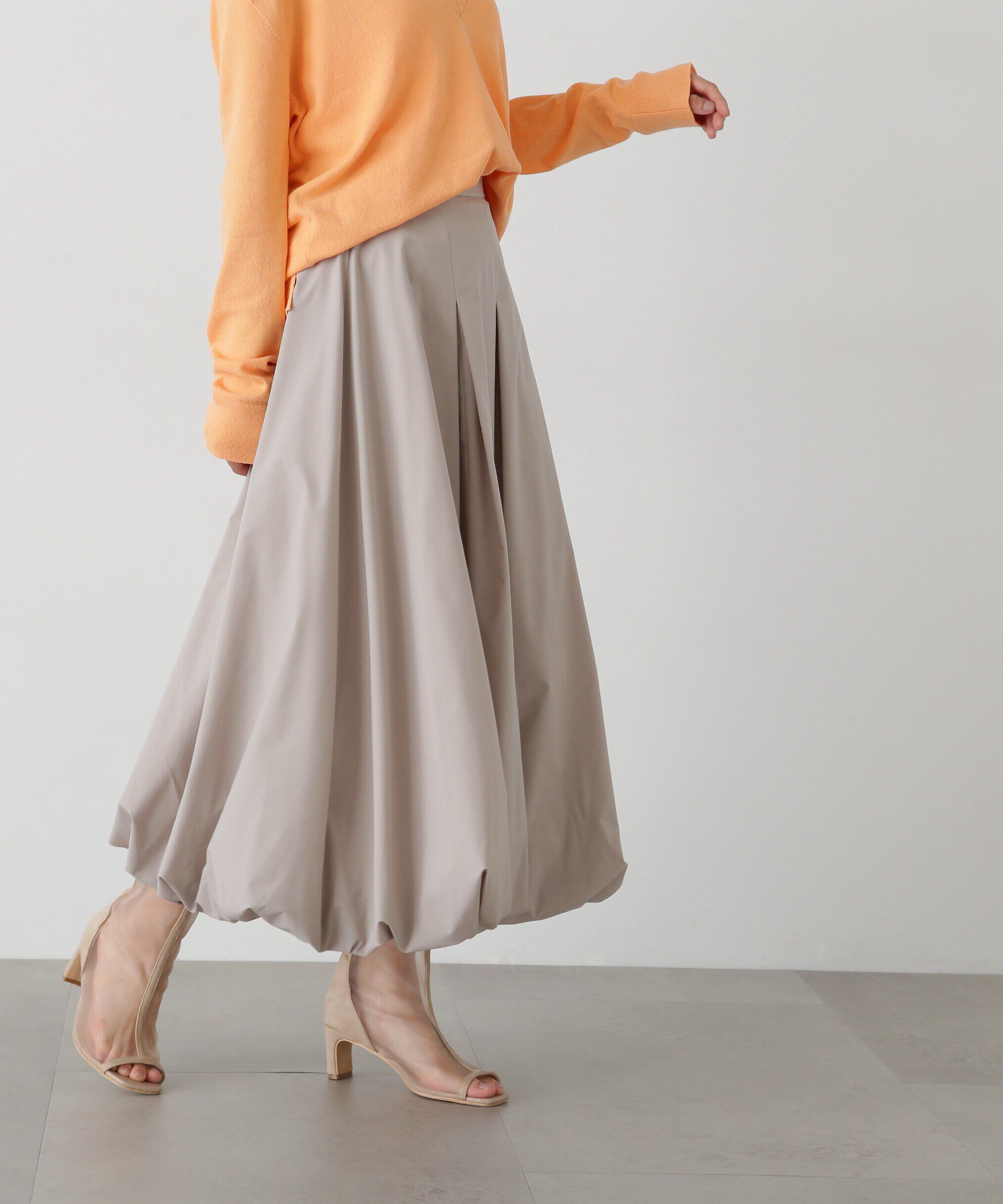  「バルーンタックスカート」|スカート|グレージュ