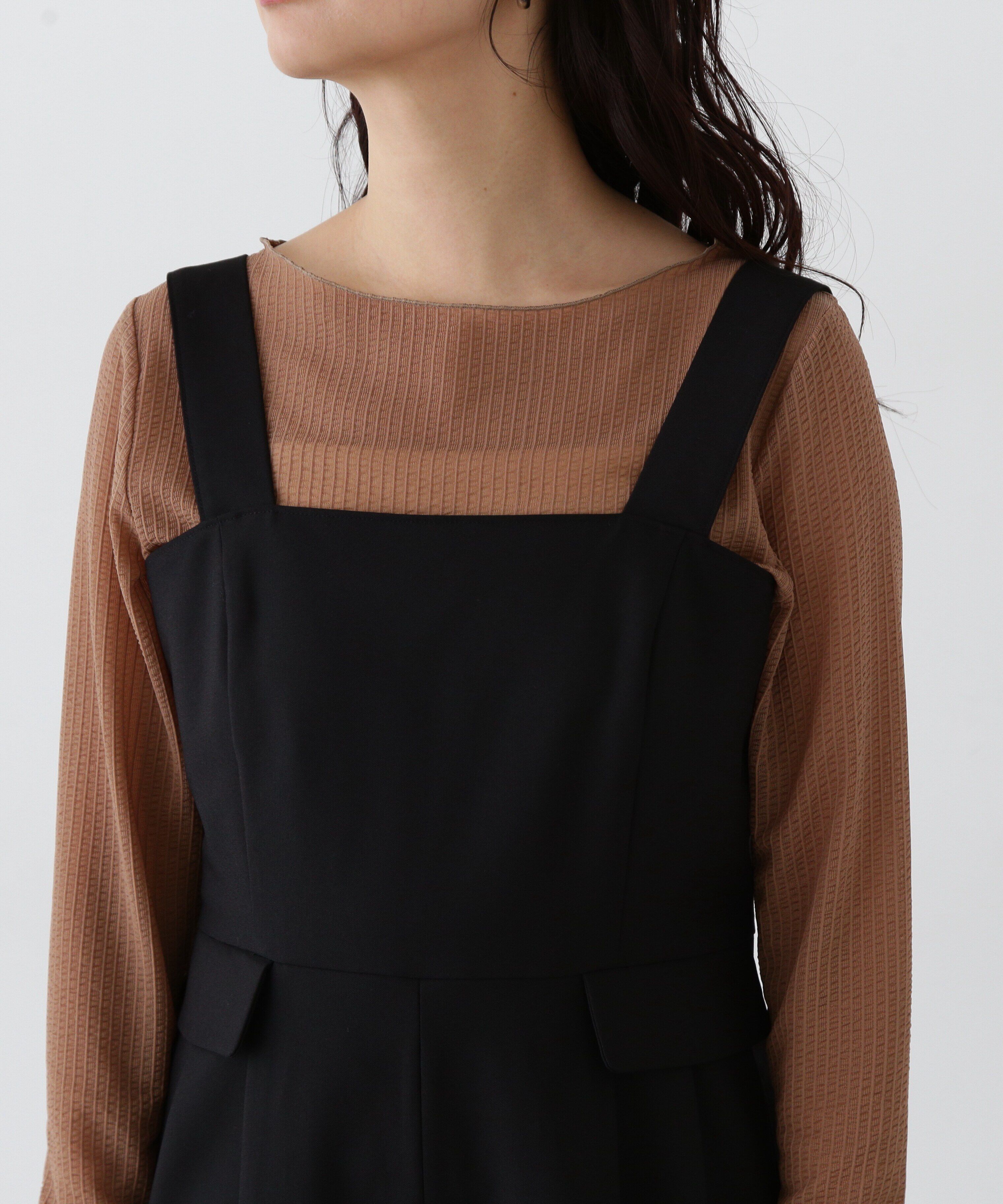  「ワイドショルダーベアサロペット」|ワンピース|