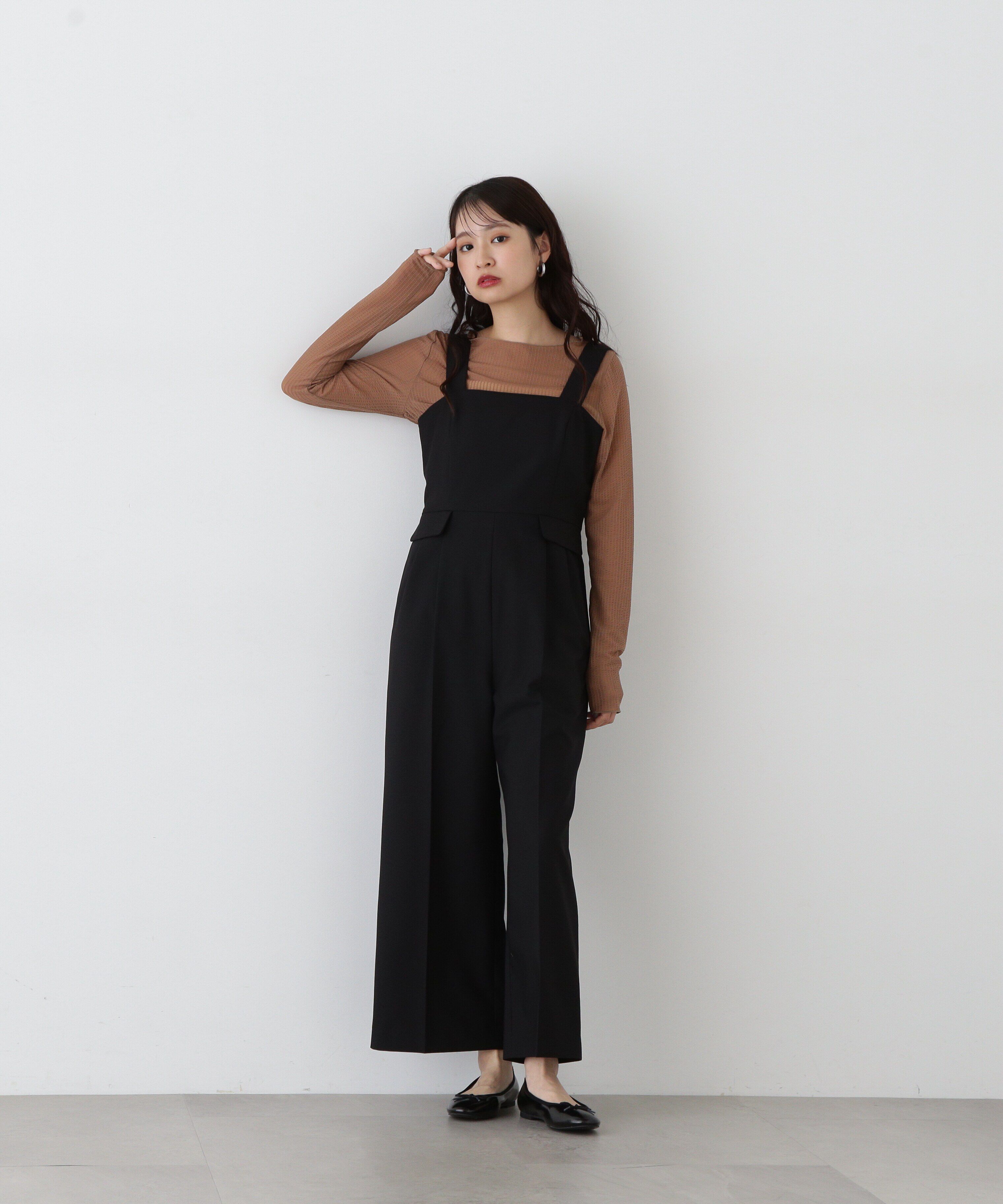  「ワイドショルダーベアサロペット」|ワンピース|