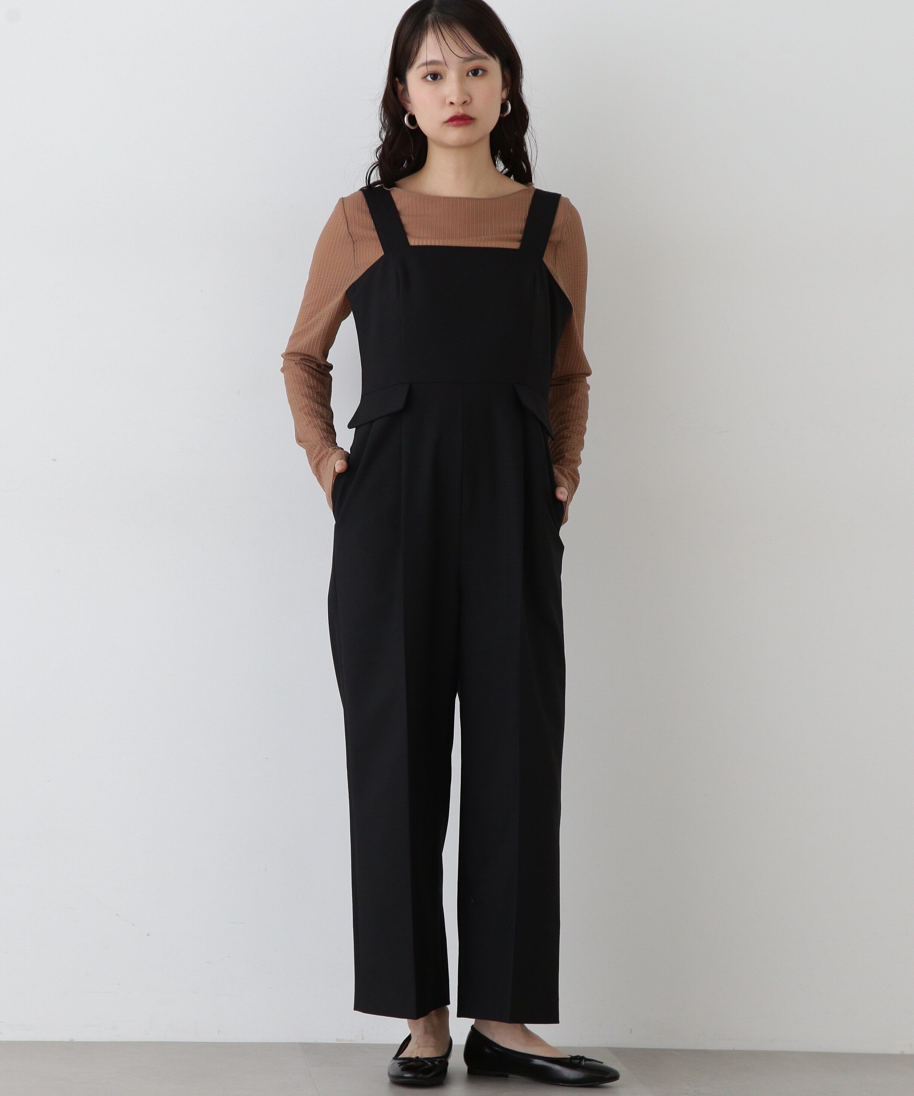  「ワイドショルダーベアサロペット」|ワンピース|