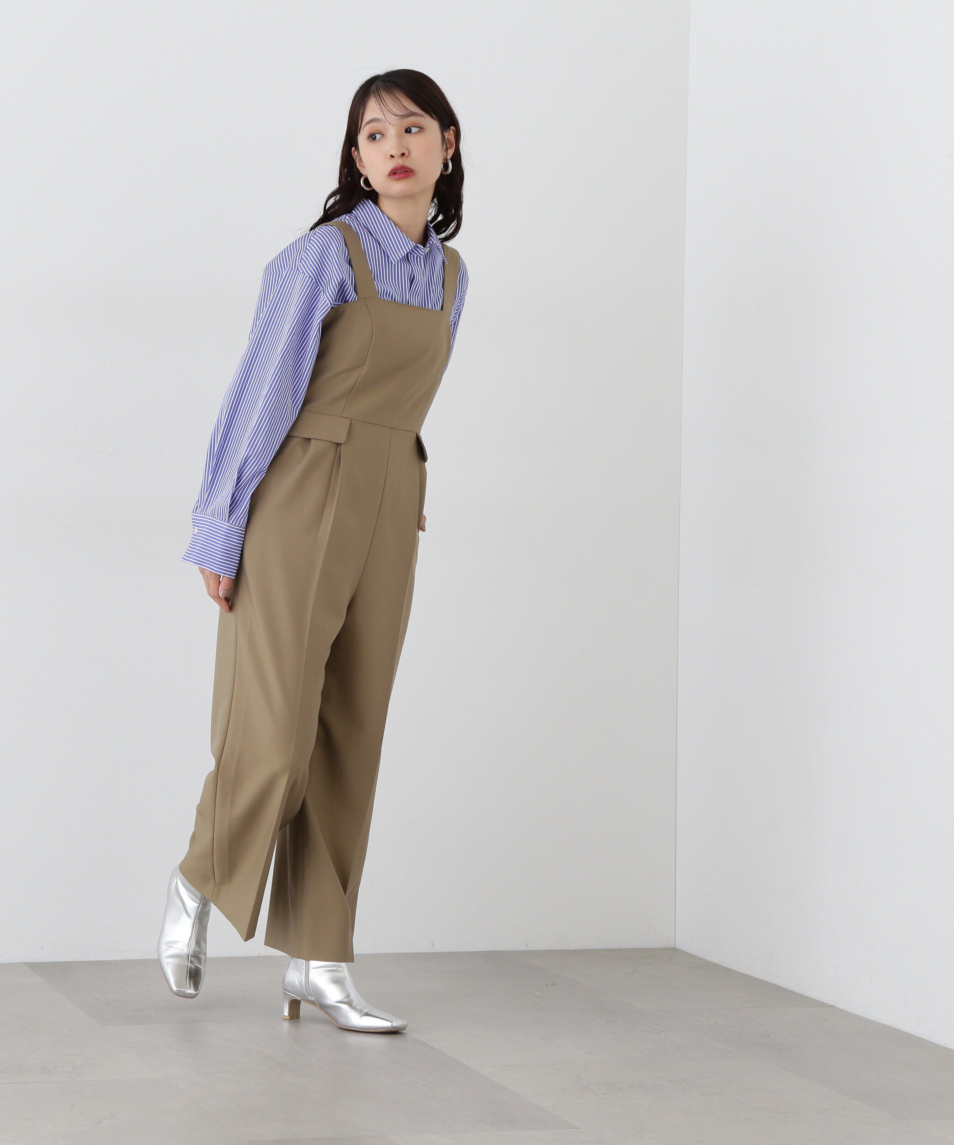  「ワイドショルダーベアサロペット」|ワンピース|