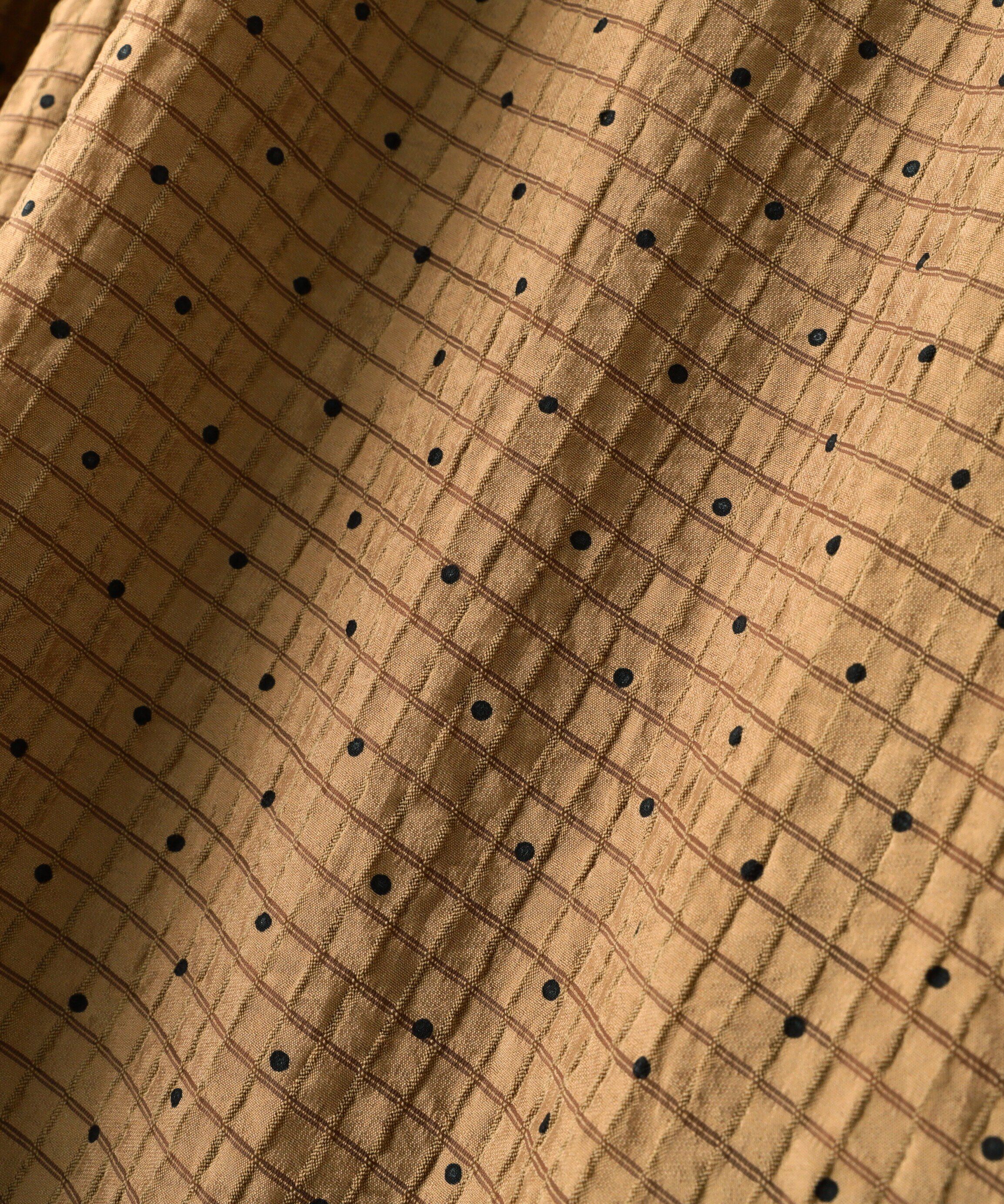  「透かしドットボリュームスリーブワンピース」|ワンピース|