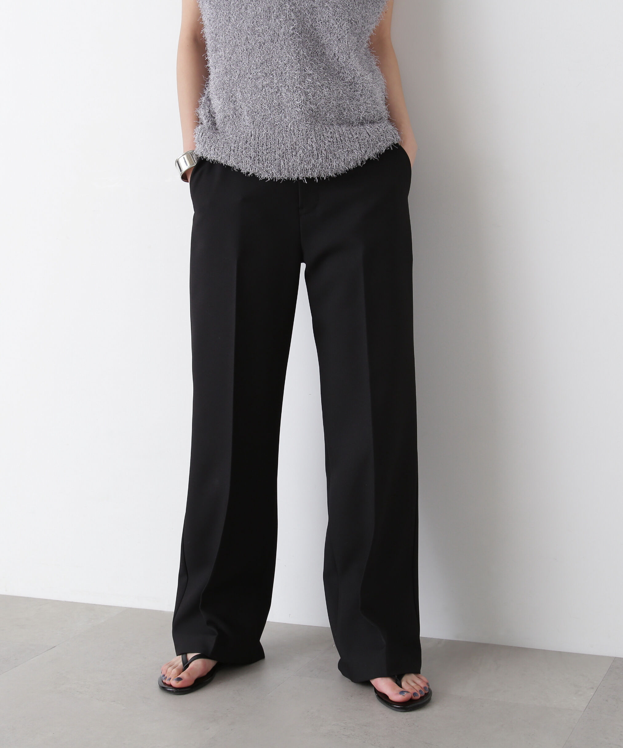  「センタープレスツイルトラウザー」|その他|ブラック