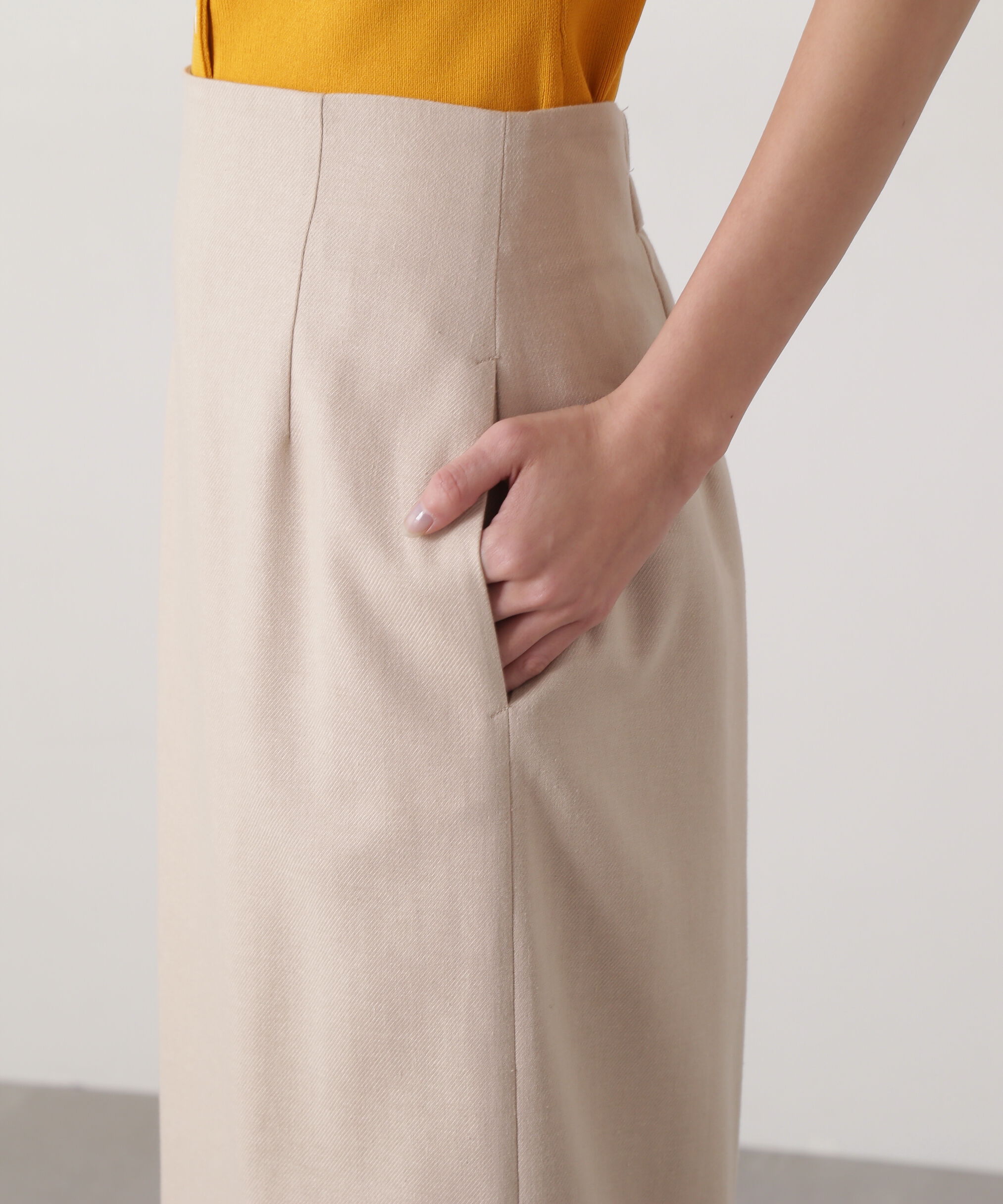  「麻混タイトスカート」|スカート|