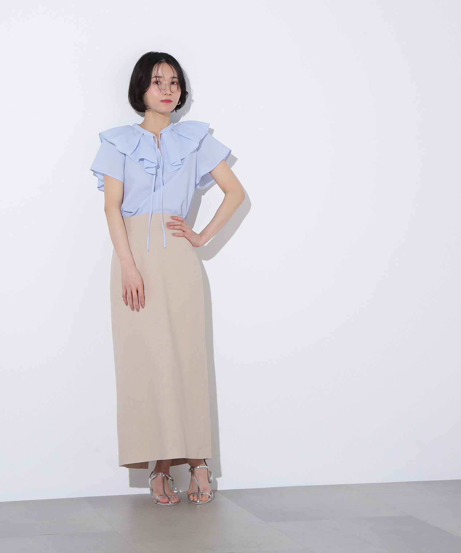  「麻混タイトスカート」|スカート|